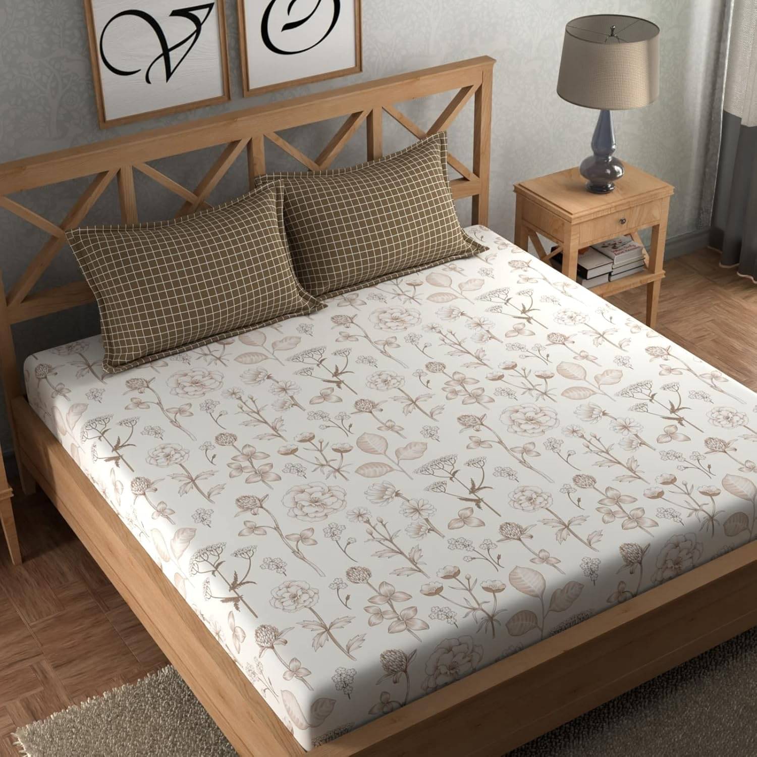 UrbanArts Glace Cotton 1 Double King Bedsheet with 2 Pillow Covers ( Multicolor )     			UrbanArts Glace Cotton 1 Double King Bedsheet with 2 Pillow Covers ( Multicolor )