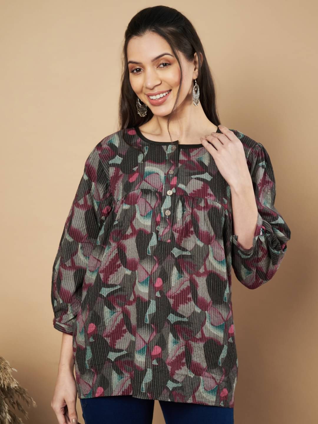 Vbuyz Women's Cotton Tunic ( Brown ) Vbuyz Women's Cotton Tunic ( Brown )