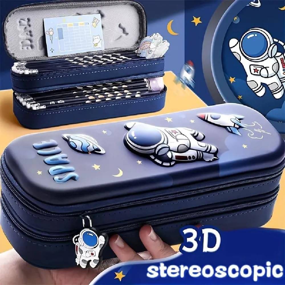     			Villy 3D Astronaut Pencil Case for Kids | Space Theme Stationery Organizer with Large Capacity