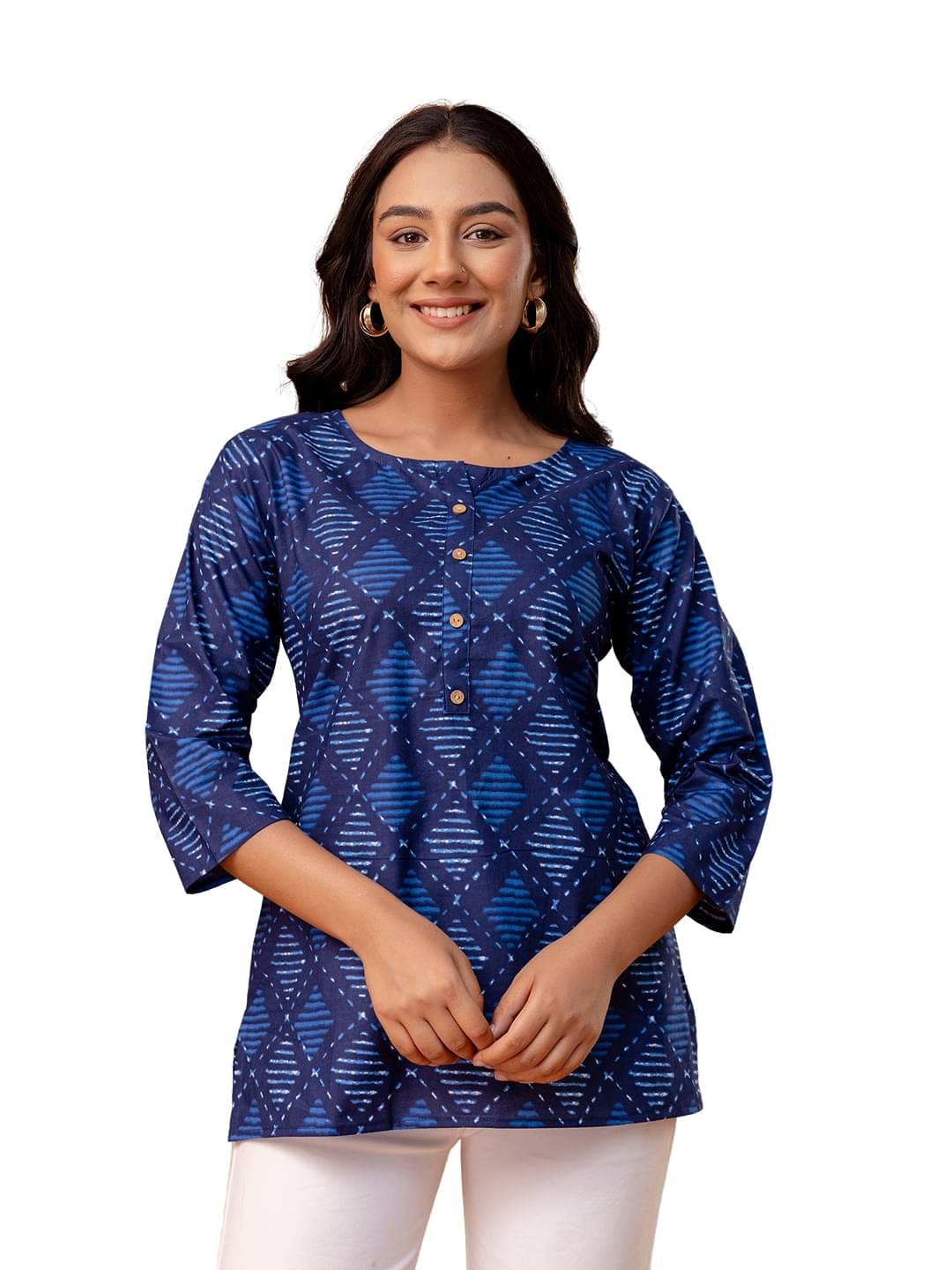feranoid Women's Cotton Regular Top ( Navy Blue ) feranoid Women's Cotton Regular Top ( Navy Blue )