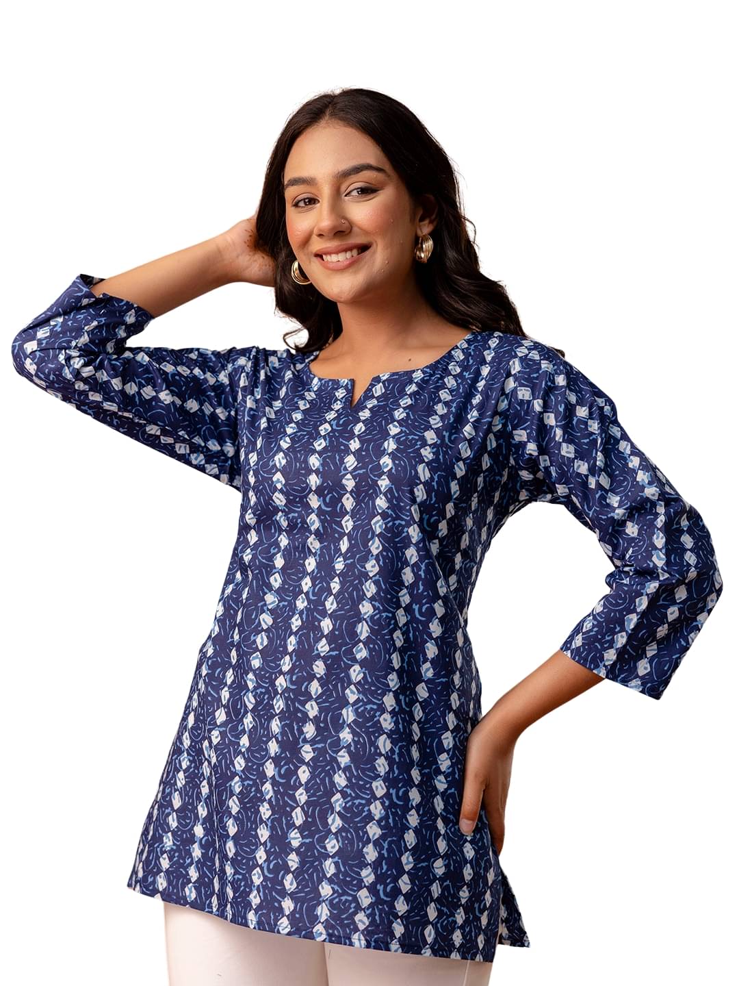     			feranoid Women's Cotton Regular Top ( Navy Blue )
