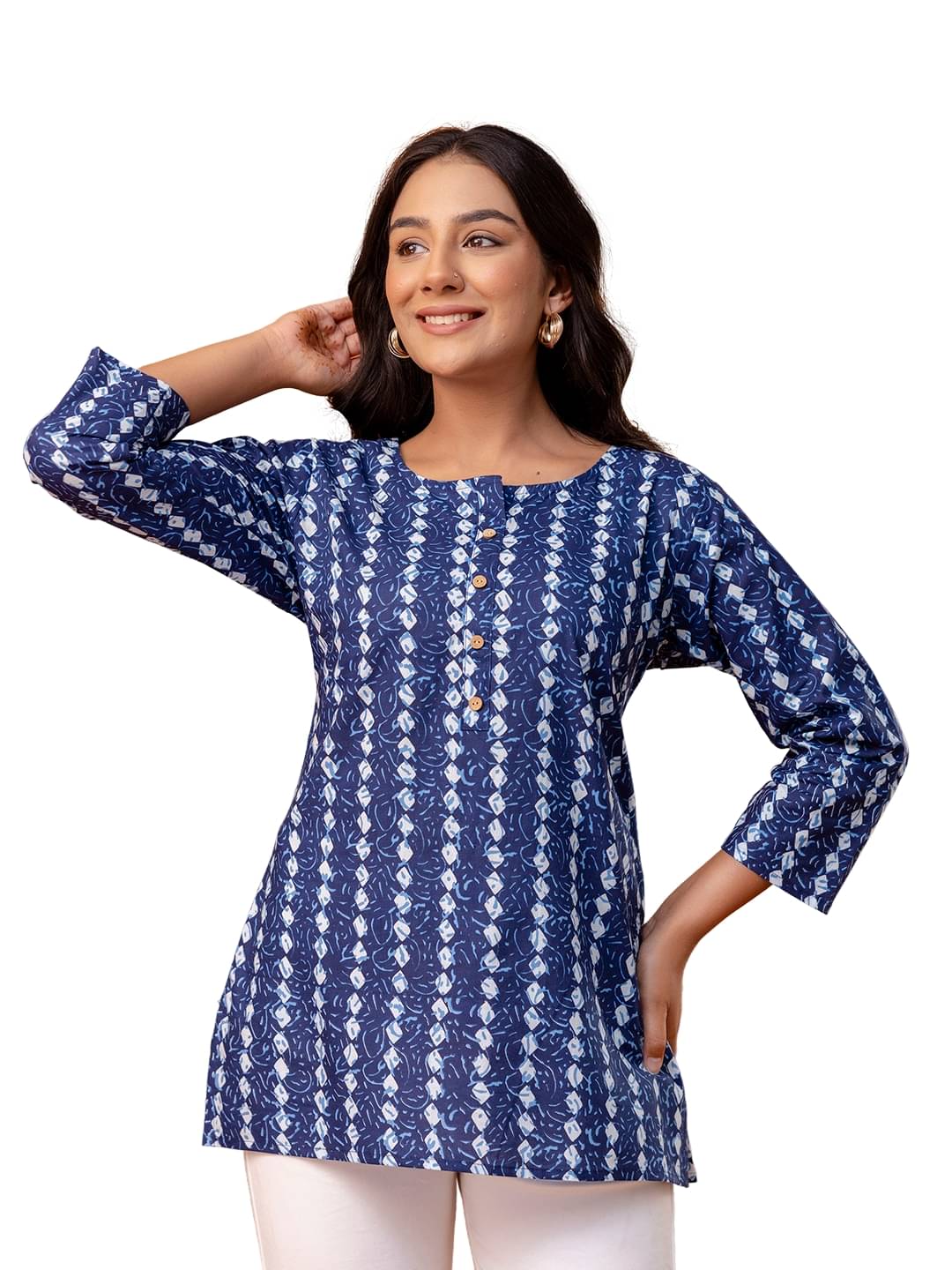 feranoid Women's Cotton Regular Top ( Blue ) feranoid Women's Cotton Regular Top ( Blue )