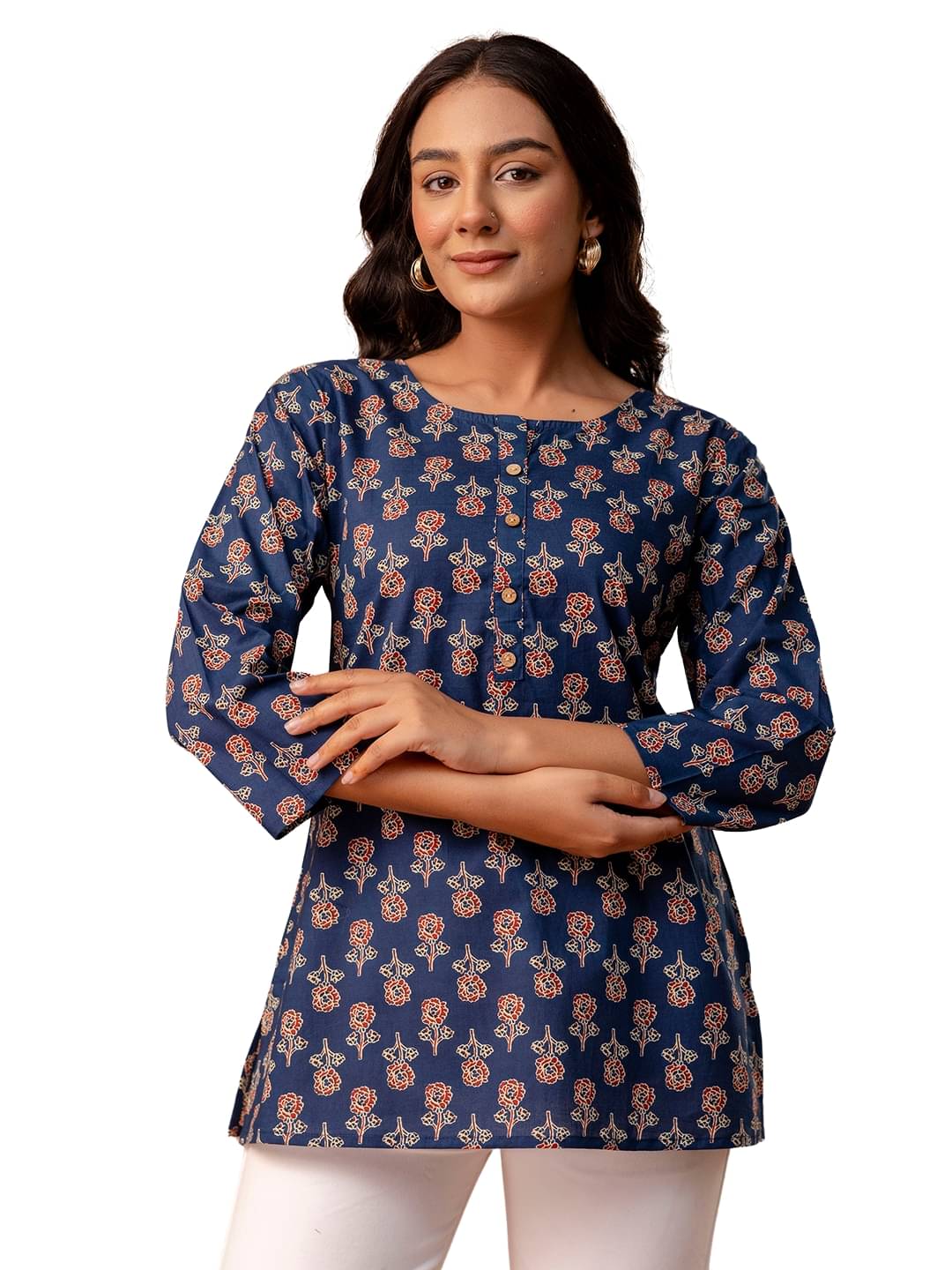 feranoid Women's Cotton Regular Top ( Blue ) feranoid Women's Cotton Regular Top ( Blue )