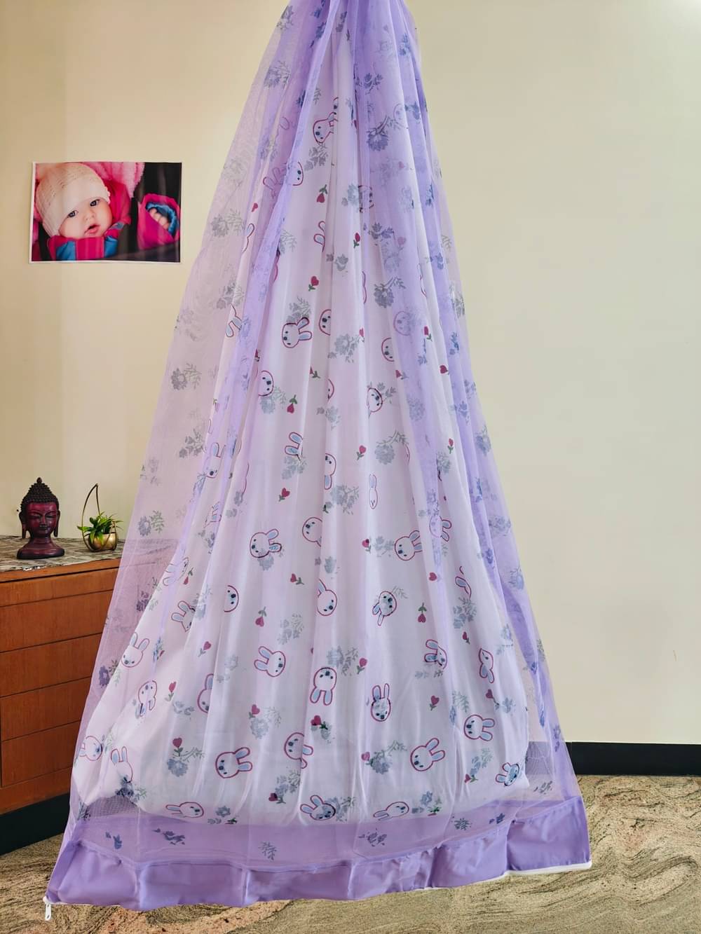     			the elite fabs Lavender Nylon Ceiling Hung Baby Mosquito Net ( Pack of 1 )