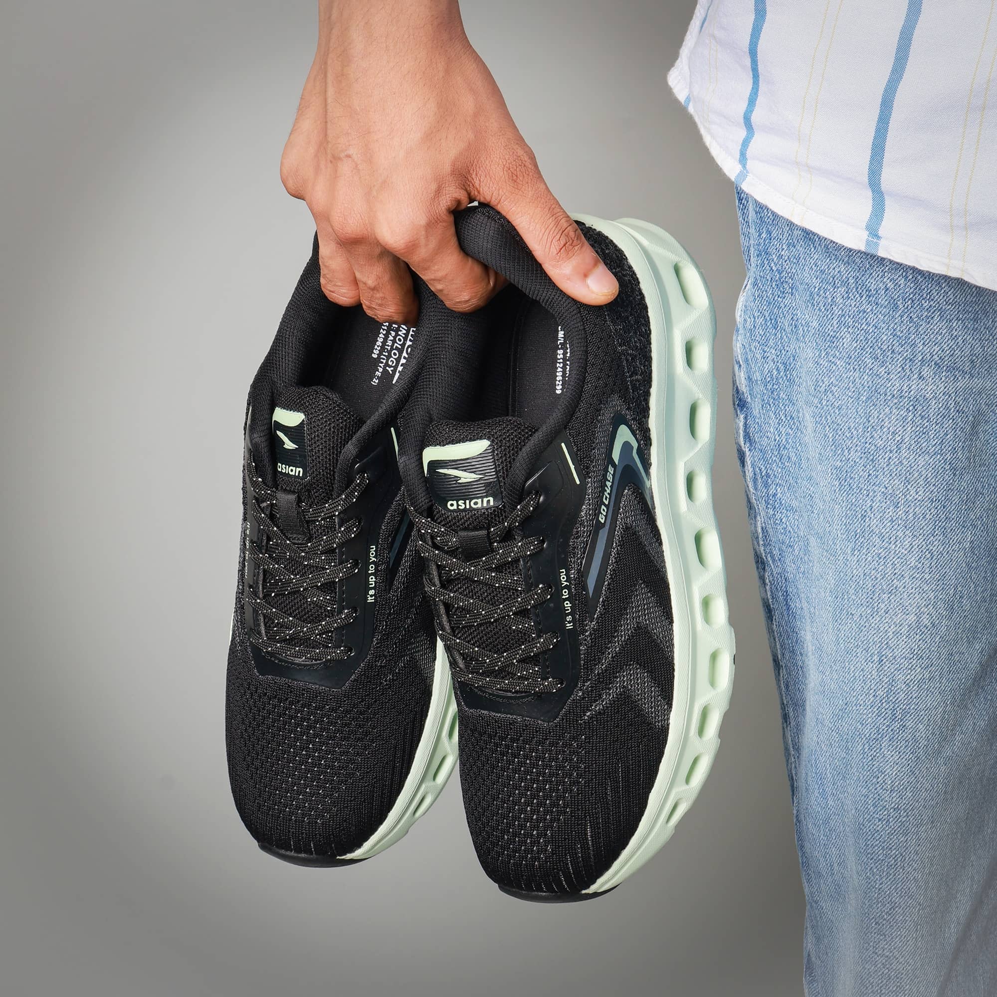 ASIAN POWERPLAY-28 Black Men's Sports Running Shoes - Sports Shoes | Buy online on ZillyBuy