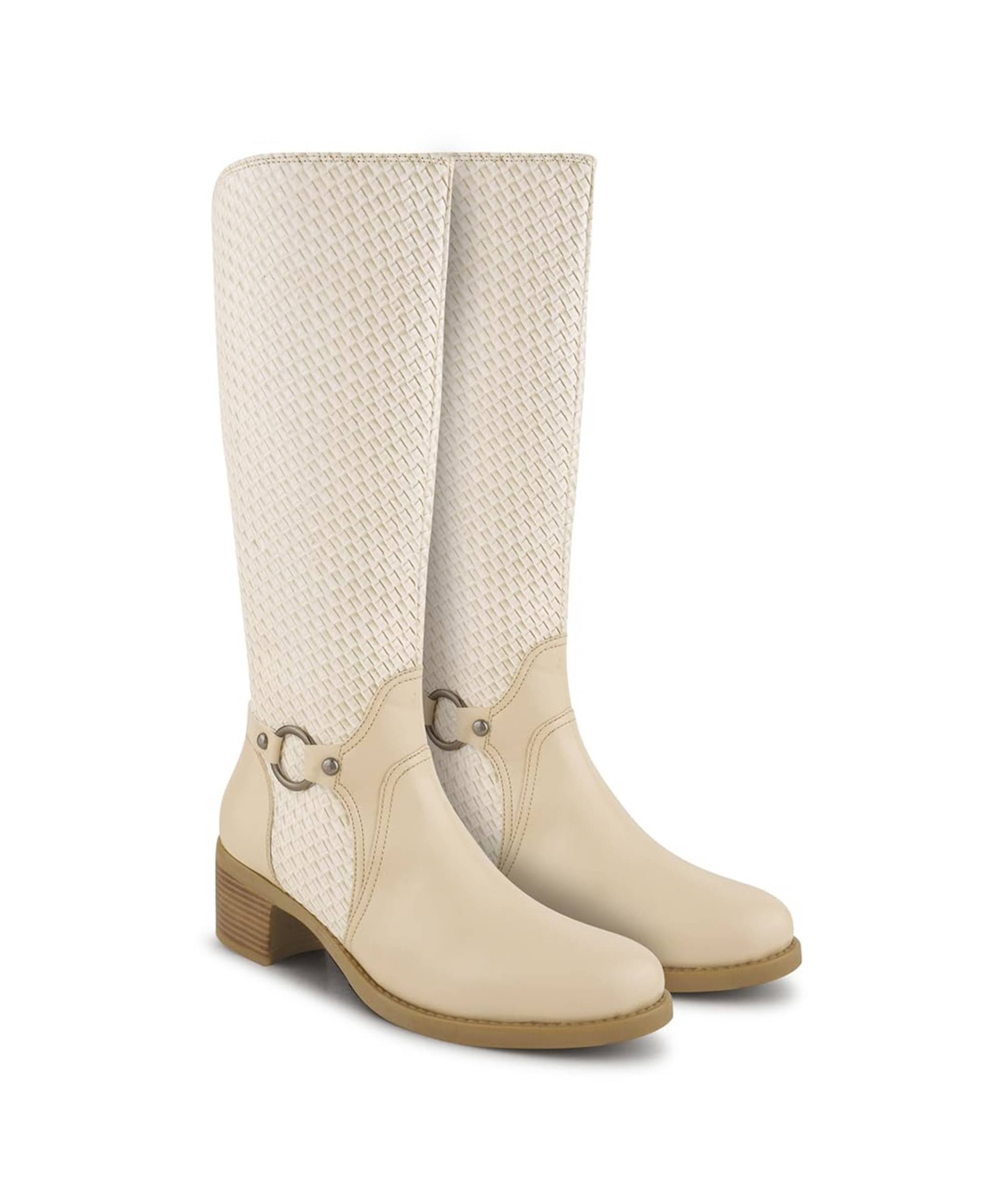 CLOG LONDON Cream Women's Ankle Length Boots CLOG LONDON Cream Women's Ankle Length Boots