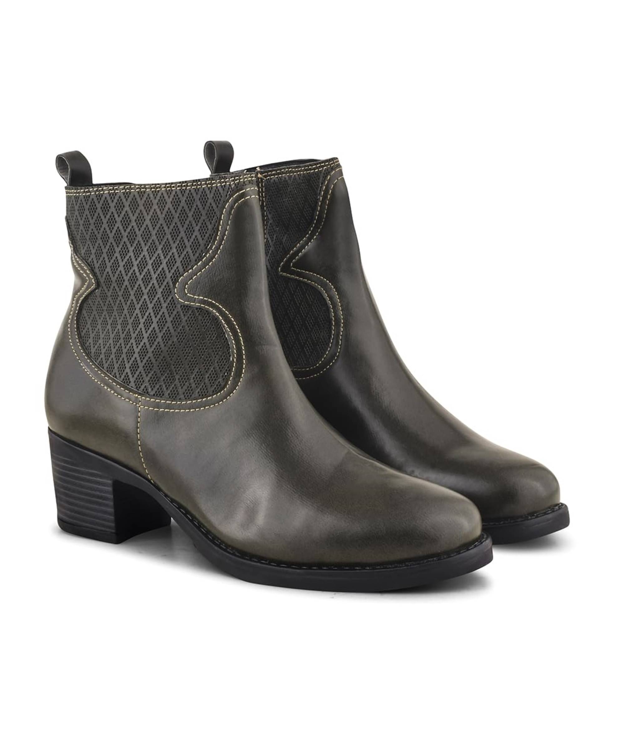 CLOG LONDON Green Women's Ankle Length Boots CLOG LONDON Green Women's Ankle Length Boots