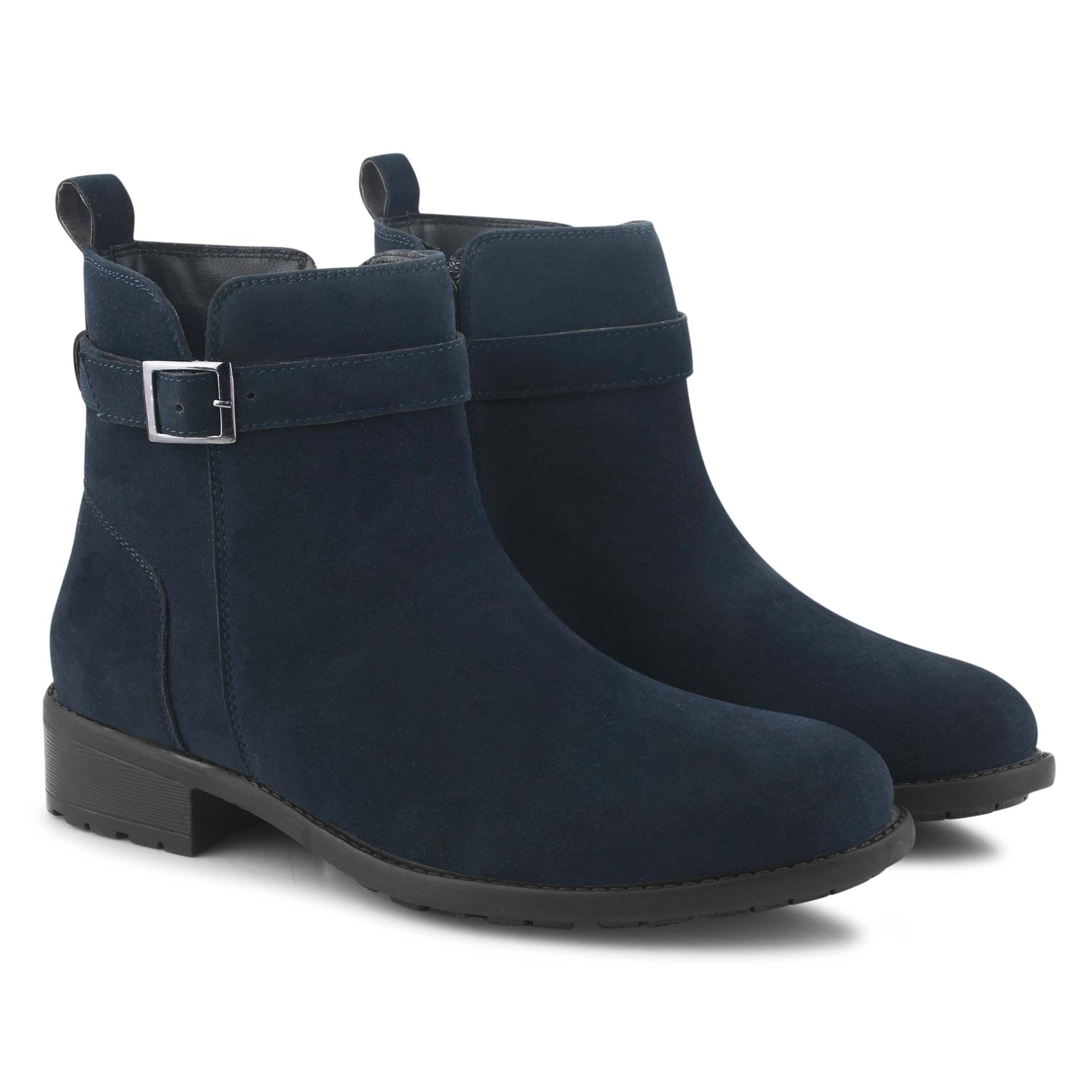CLOG LONDON Navy Blue Women's Ankle Length Boots CLOG LONDON Navy Blue Women's Ankle Length Boots