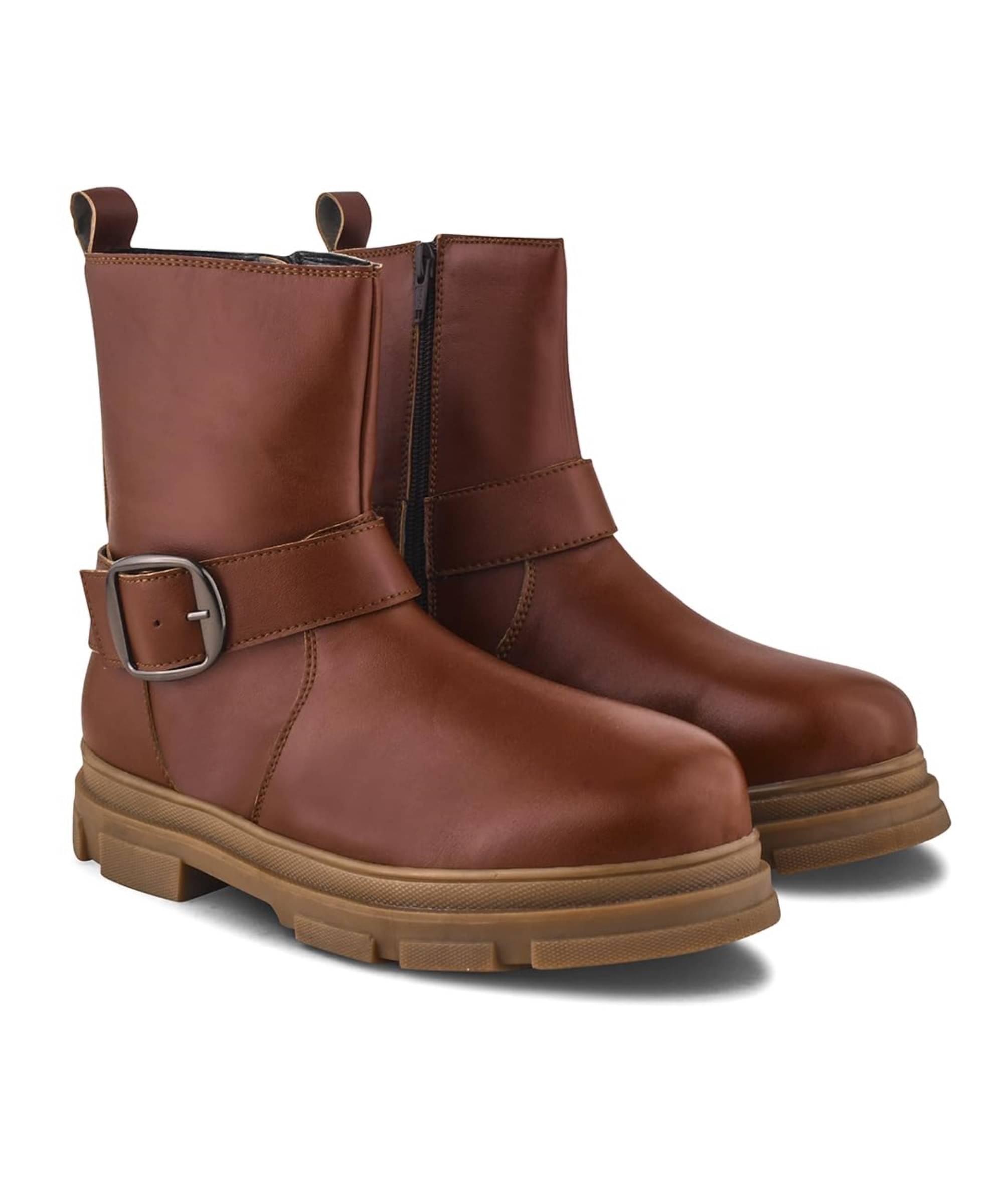 CLOG LONDON Tan Women's Ankle Length Boots CLOG LONDON Tan Women's Ankle Length Boots