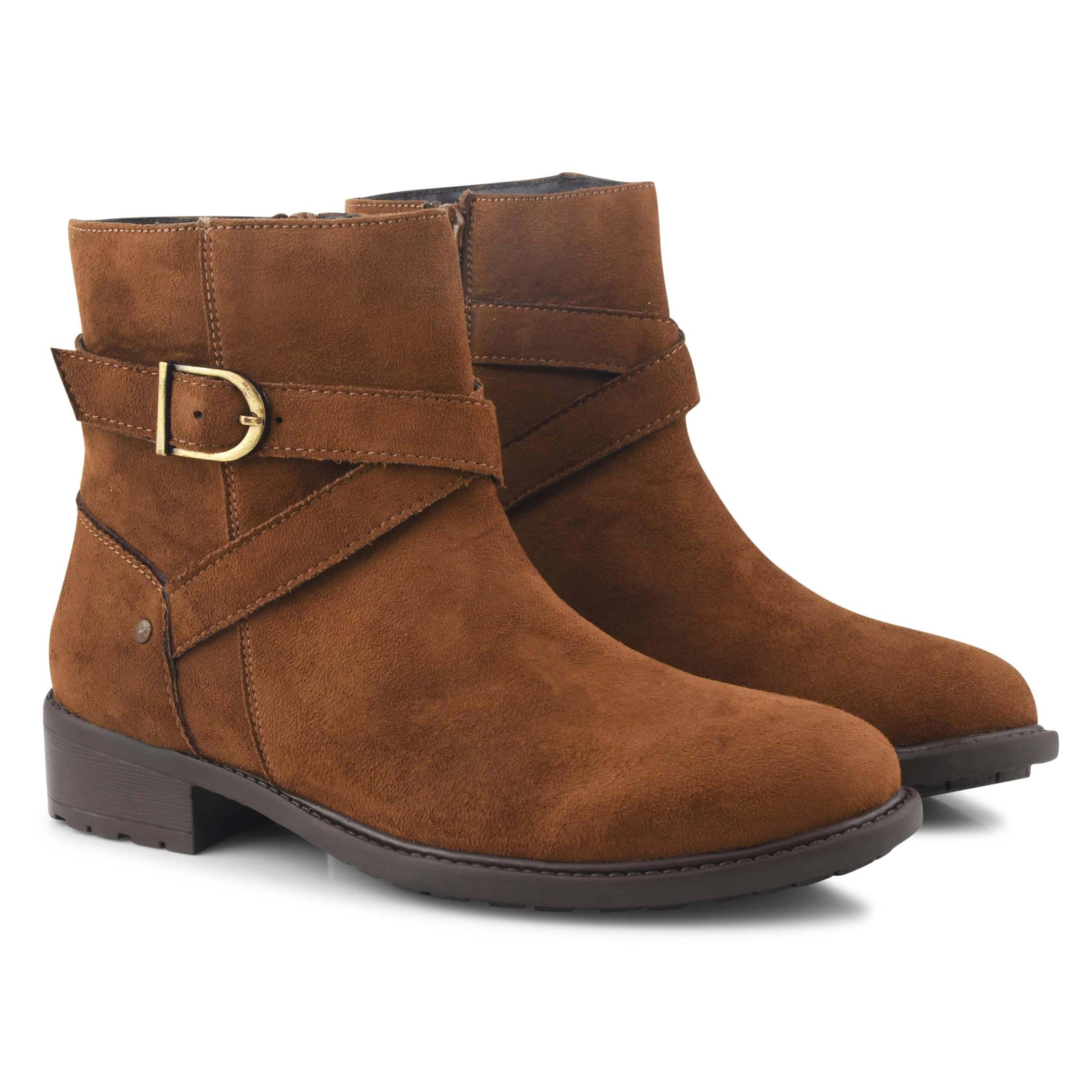CLOG LONDON Tan Women's Ankle Length Boots CLOG LONDON Tan Women's Ankle Length Boots