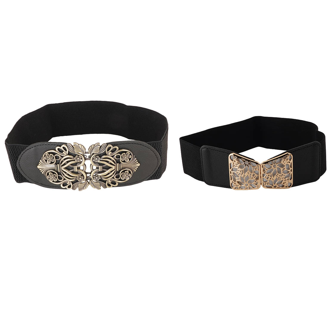     			DAKH Fabric Women's Stretchable Belt ( Pack of 2 )