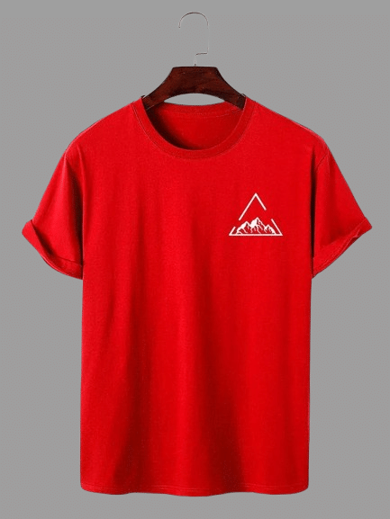 ELBATROSS Men Polyester Regular Fit Printed T-Shirt ( Red ) ELBATROSS Men Polyester Regular Fit Printed T-Shirt ( Red )