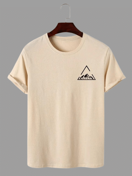    			ELBATROSS Men Polyester Regular Fit Printed T-Shirt ( Beige )