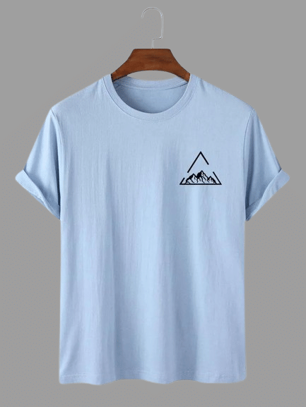 ELBATROSS Men Polyester Regular Fit Printed T-Shirt ( Sky Blue ) ELBATROSS Men Polyester Regular Fit Printed T-Shirt ( Sky Blue )