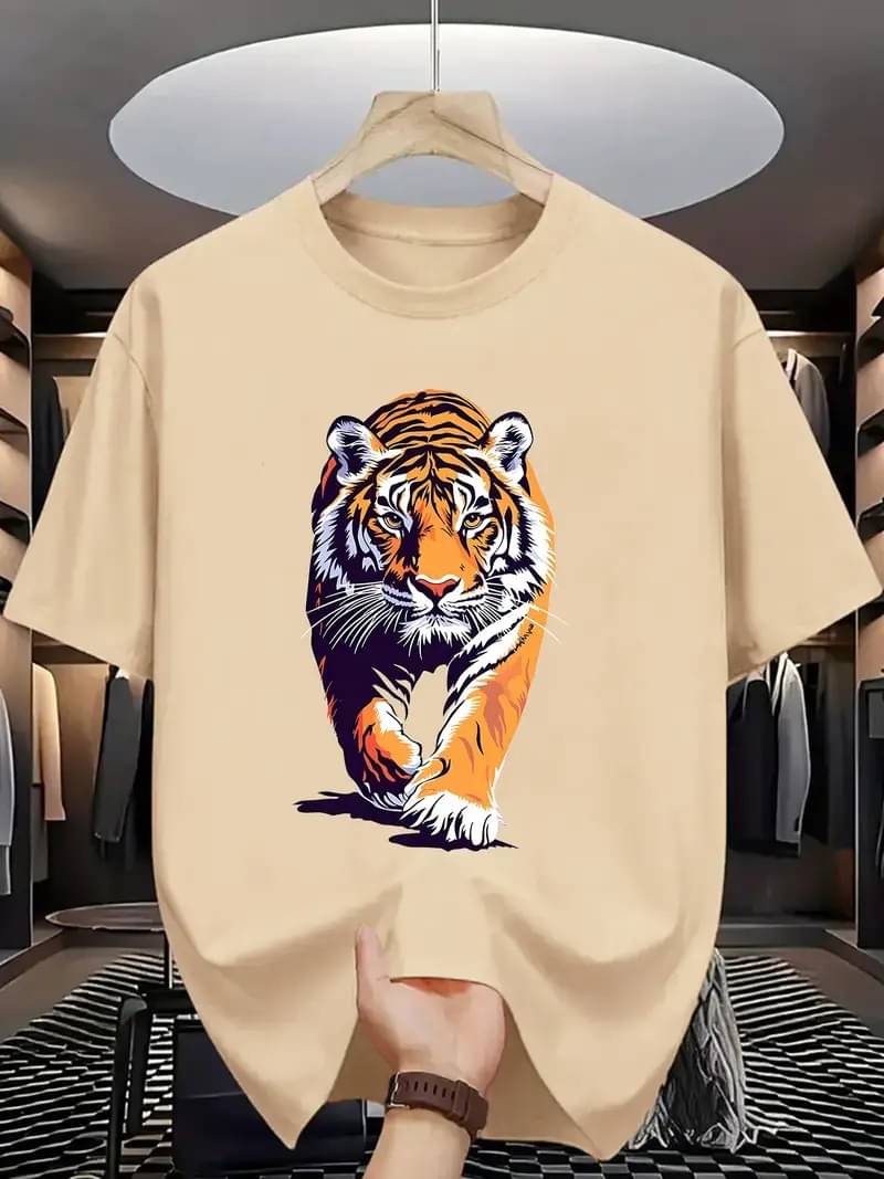 ELBATROSS Men Polyester Regular Fit Printed T-Shirt ( Beige ) ELBATROSS Men Polyester Regular Fit Printed T-Shirt ( Beige )