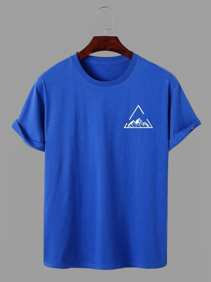 ELBATROSS Men Polyester Regular Fit Printed T-Shirt ( Blue )