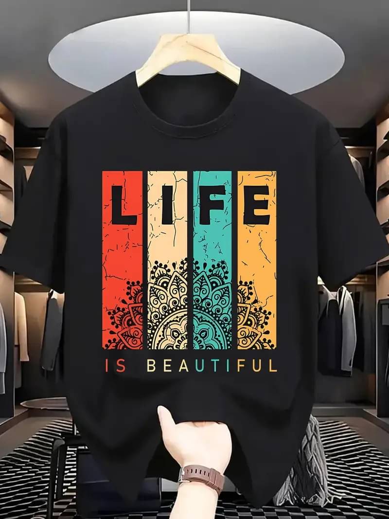     			ELBATROSS Men Polyester Regular Fit Printed T-Shirt ( Black )