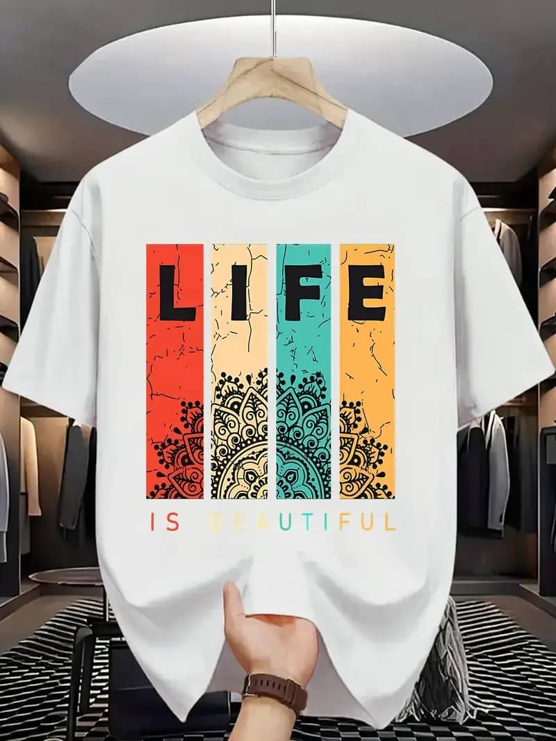     			ELBATROSS Men Polyester Regular Fit Printed T-Shirt ( White )