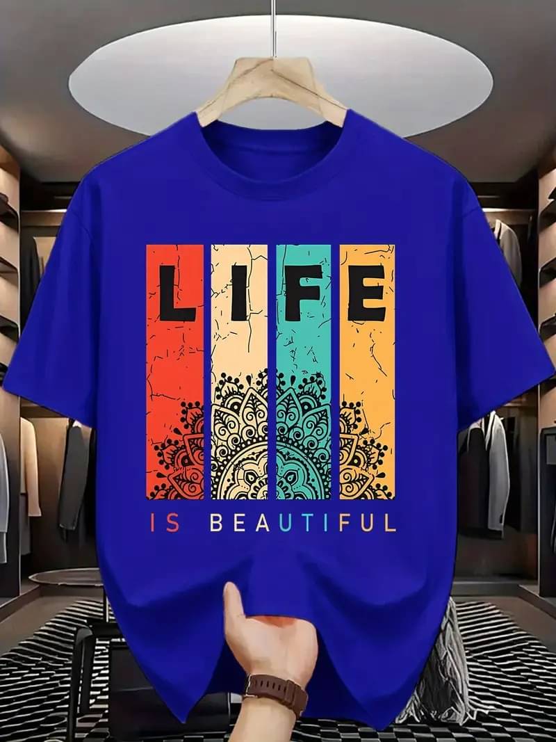     			ELBATROSS Men Polyester Regular Fit Printed T-Shirt ( Blue )