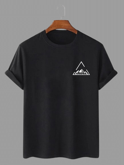 ELBATROSS Men Polyester Regular Fit Printed T-Shirt ( Black ) ELBATROSS Men Polyester Regular Fit Printed T-Shirt ( Black )