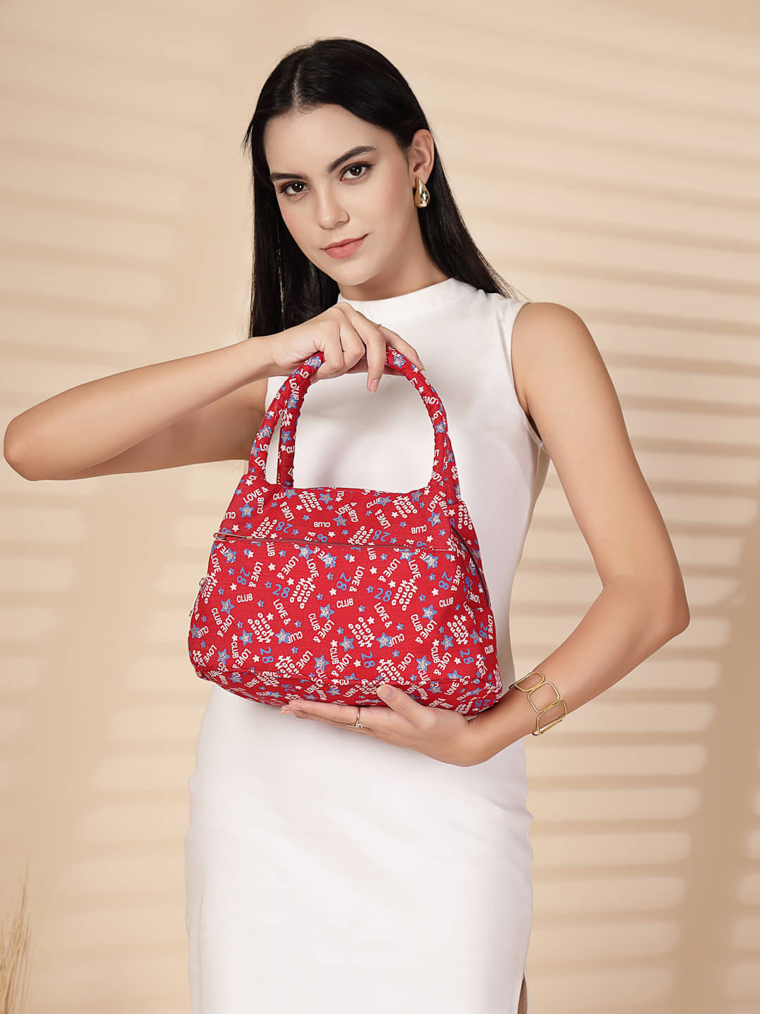     			ENSAC Handheld Bag Cotton Set of 1 ( Red )