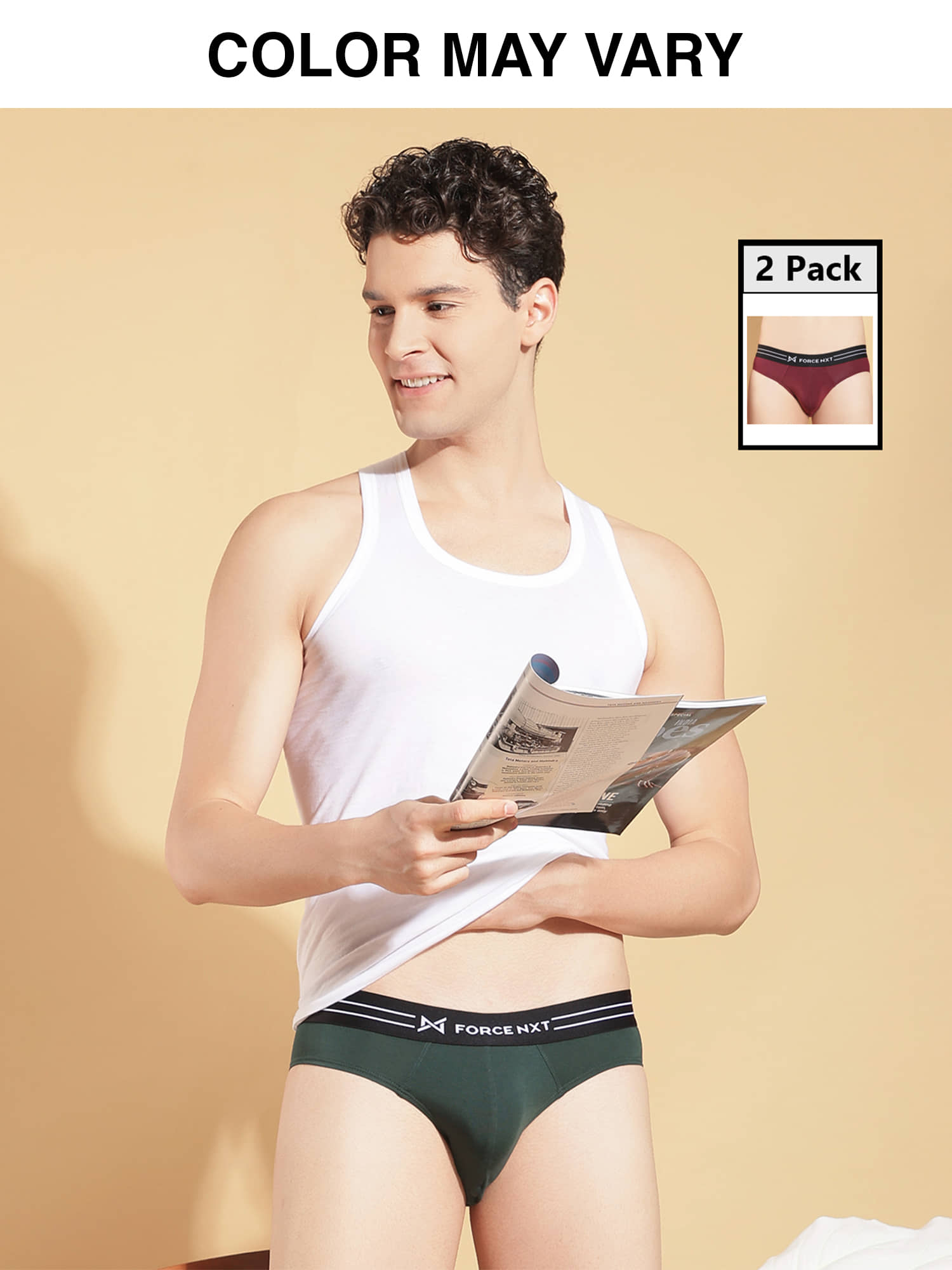 Force NXT Pack of 2 Cotton Briefs For Men's ( Multicolor )