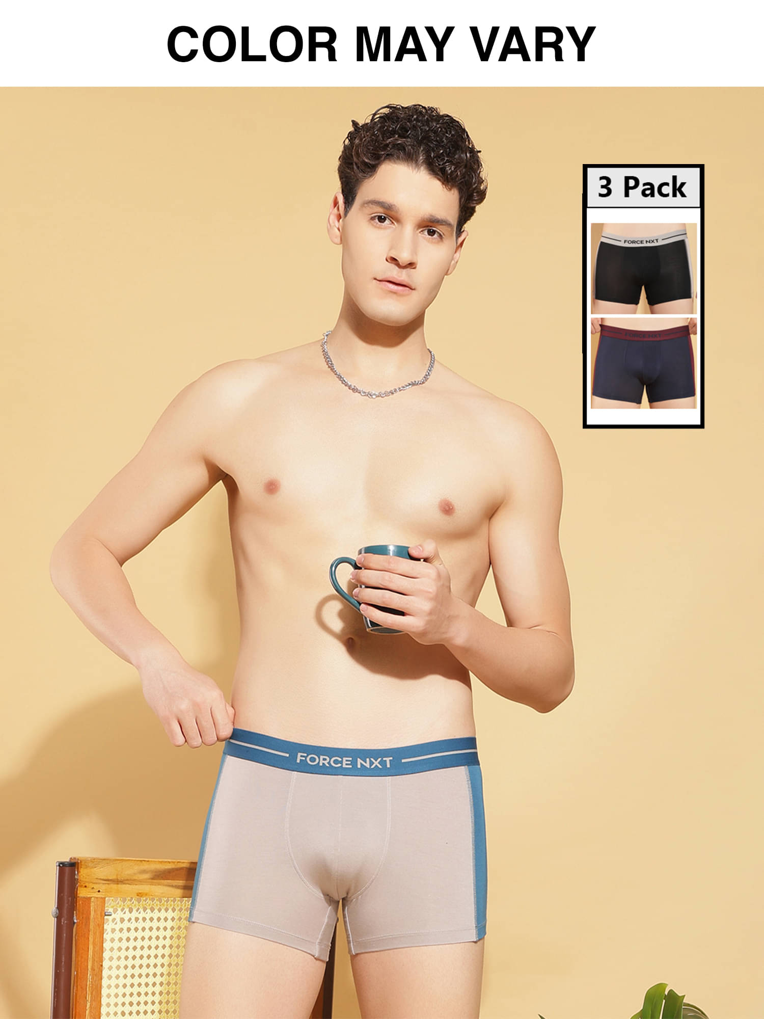 Force NXT Pack of 3 Cotton Trunks For Men's ( Multicolor10 ) Force NXT Pack of 3 Cotton Trunks For Men's ( Multicolor10 )