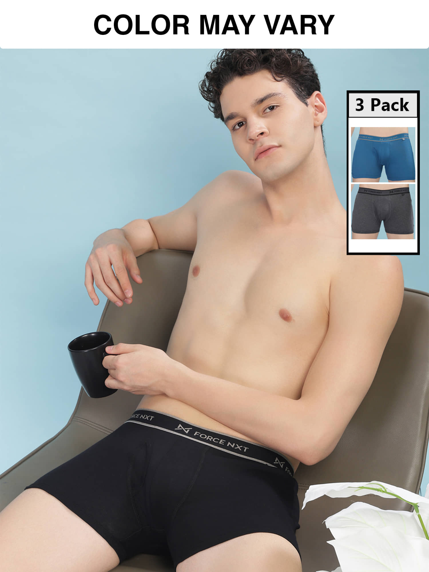 Force NXT Pack of 3 Cotton Trunks For Men's ( Multicolor )