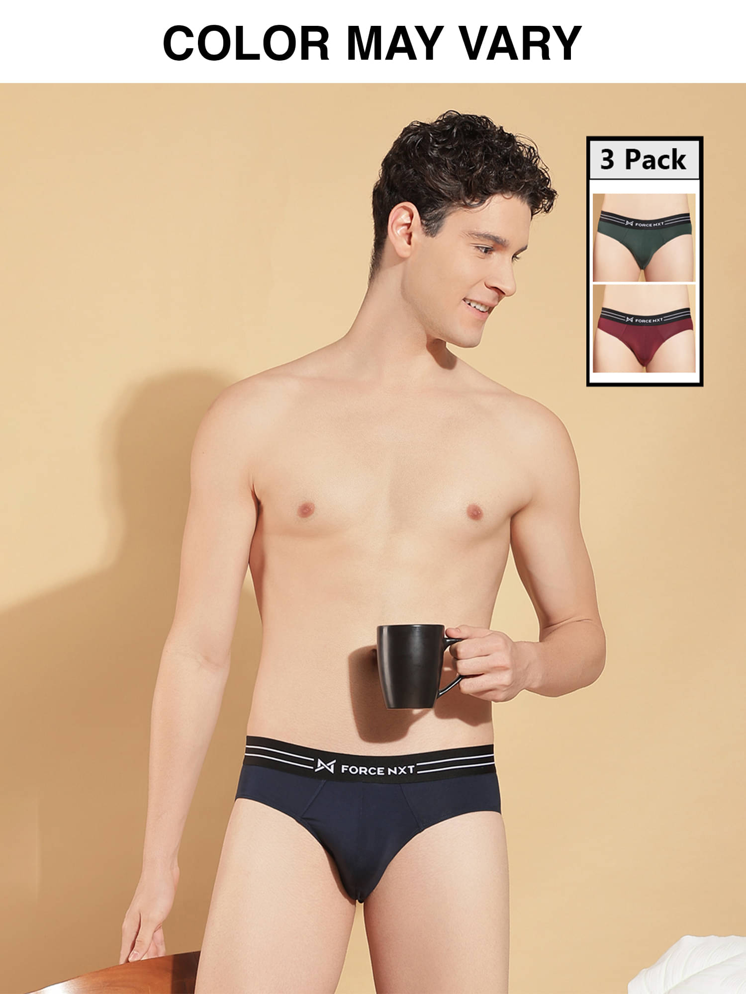     			Force NXT Pack of 3 Cotton Briefs For Men's ( Multicolor )
