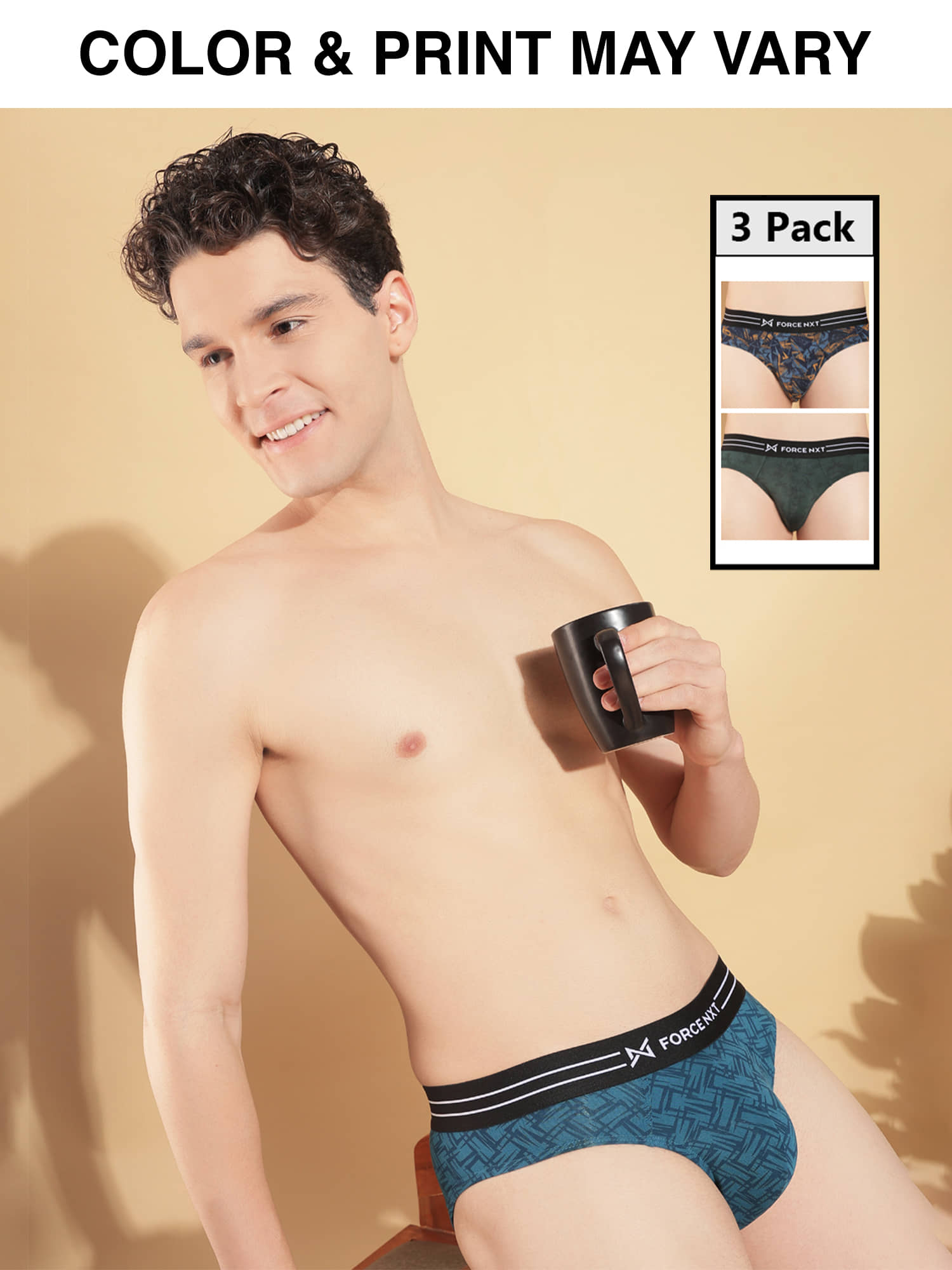 Force NXT Pack of 3 Cotton Briefs For Men's ( Multicolor )