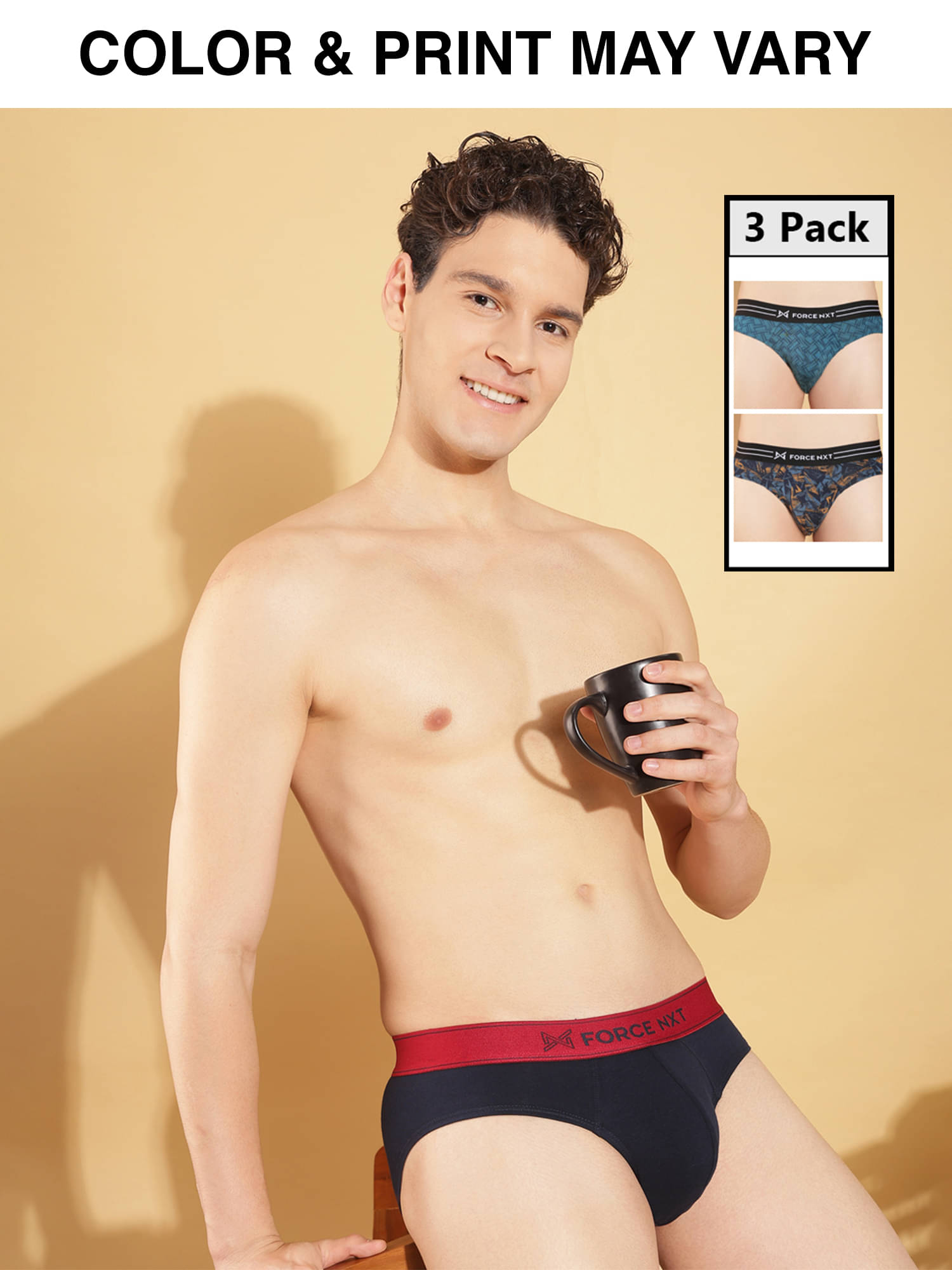 Force NXT Pack of 3 Cotton Briefs For Men's ( Multicolor ) Force NXT Pack of 3 Cotton Briefs For Men's ( Multicolor )