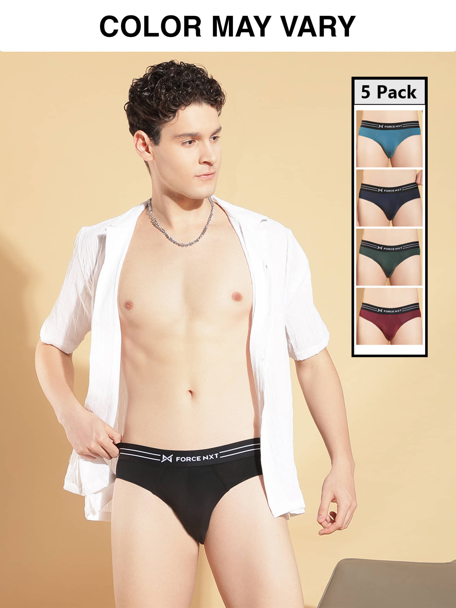 Force NXT Pack of 5 Cotton Briefs For Men's ( Multicolor ) Force NXT Pack of 5 Cotton Briefs For Men's ( Multicolor )
