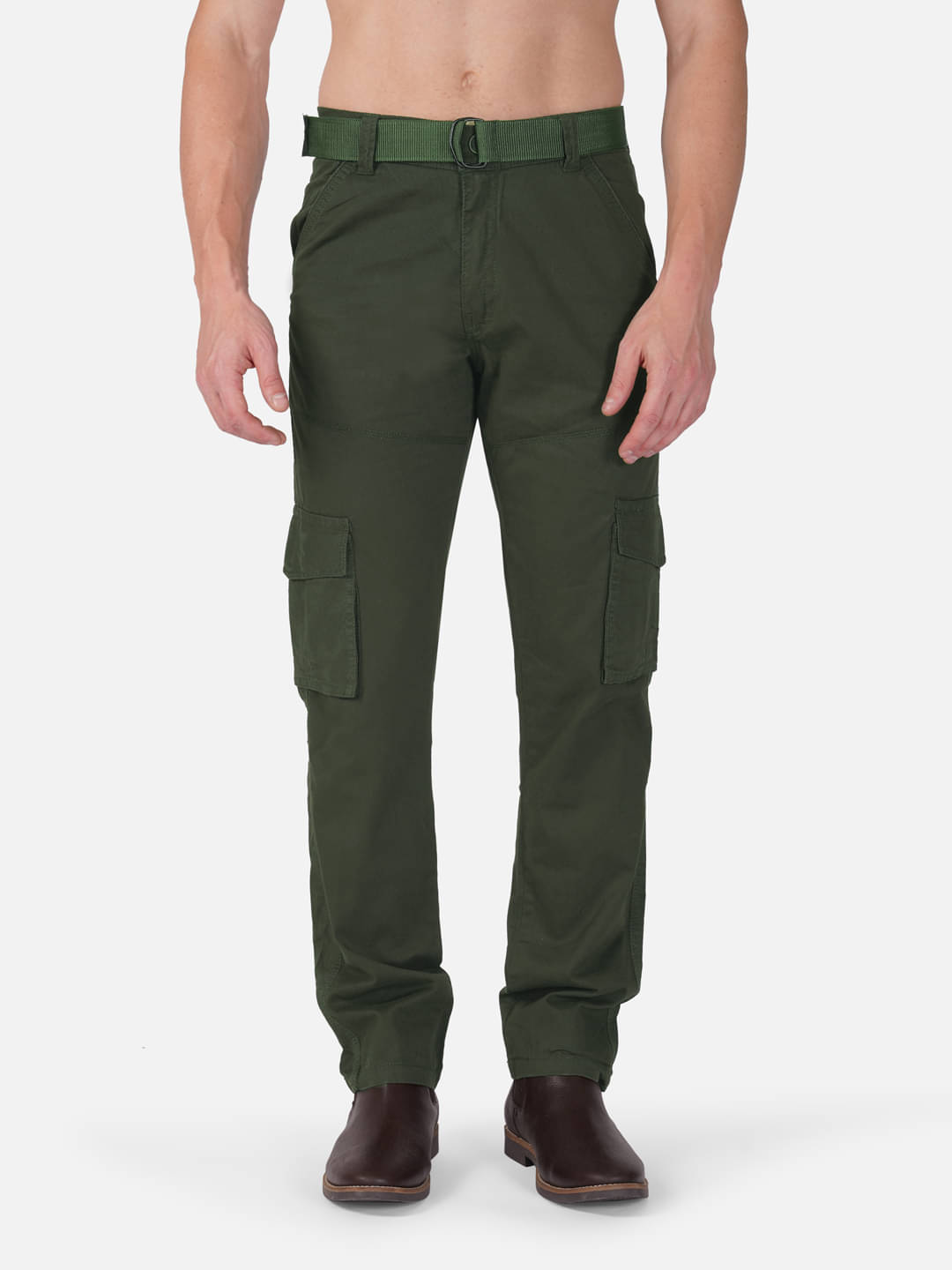     			HABITALE Regular Flat Men's Cargos - Dark Green ( Pack of 1 )