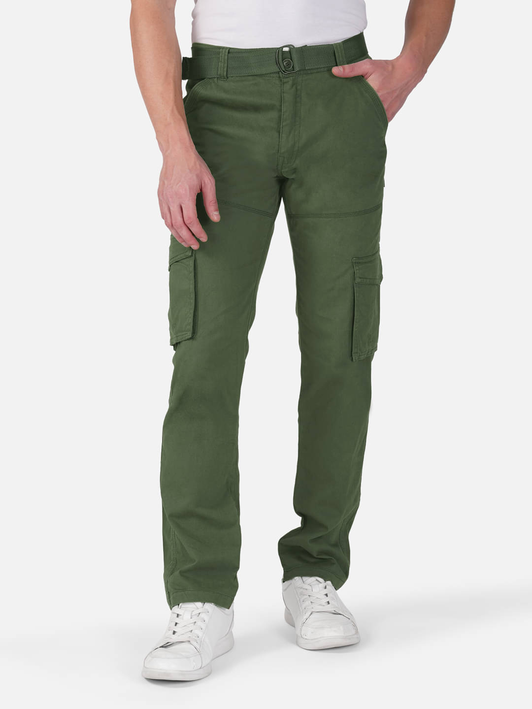    			HABITALE Regular Flat Men's Cargos - Green ( Pack of 1 )