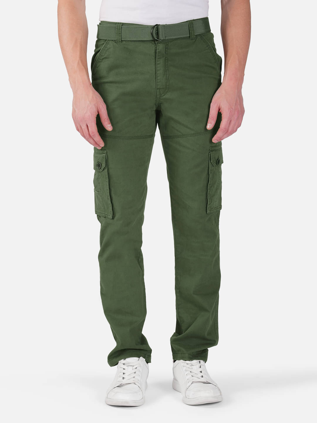     			HABITALE Regular Flat Men's Cargos - Green ( Pack of 1 )
