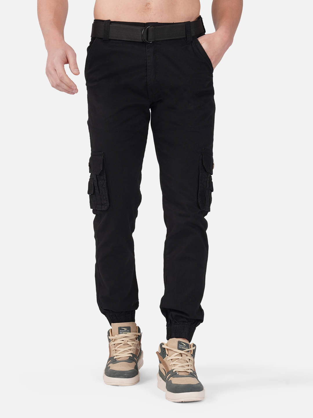     			HABITALE Regular Flat Men's Cargos - Black ( Pack of 1 )