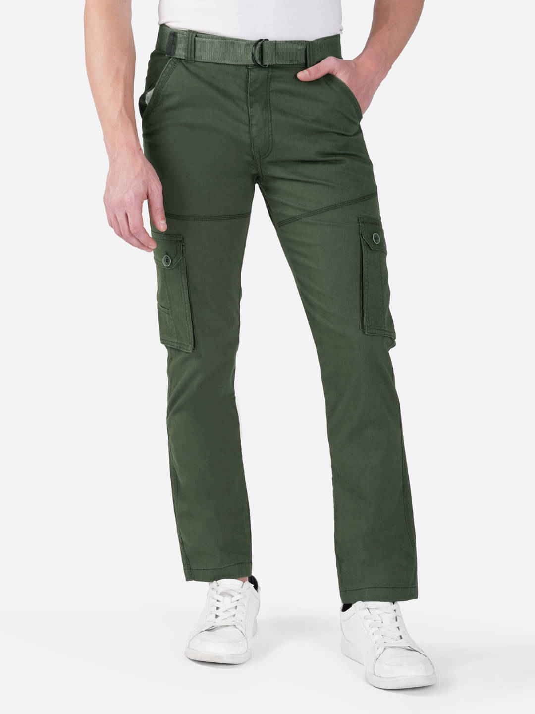     			HABITALE Regular Flat Men's Cargos - Dark Green ( Pack of 1 )