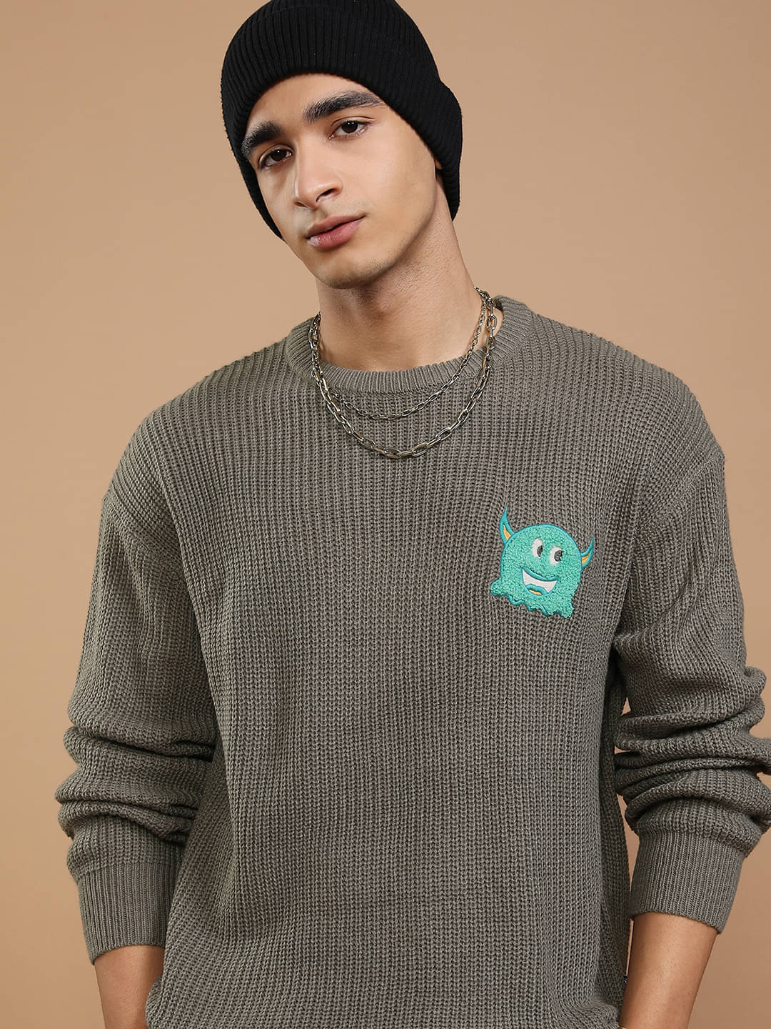    			Highlander Acrylic Round Neck Men's Full Sleeves Pullover Sweater - Grey ( Pack of 1 )