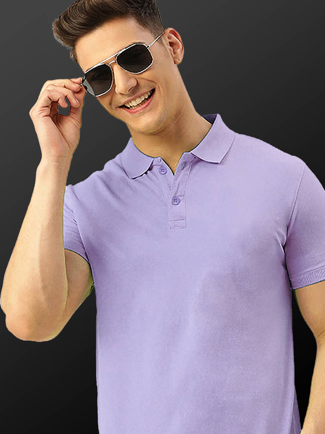 Merriment Men Polyester Regular Fit Solid Polo T Shirt ( Lavender ) Merriment Men Polyester Regular Fit Solid Polo T Shirt ( Lavender )
