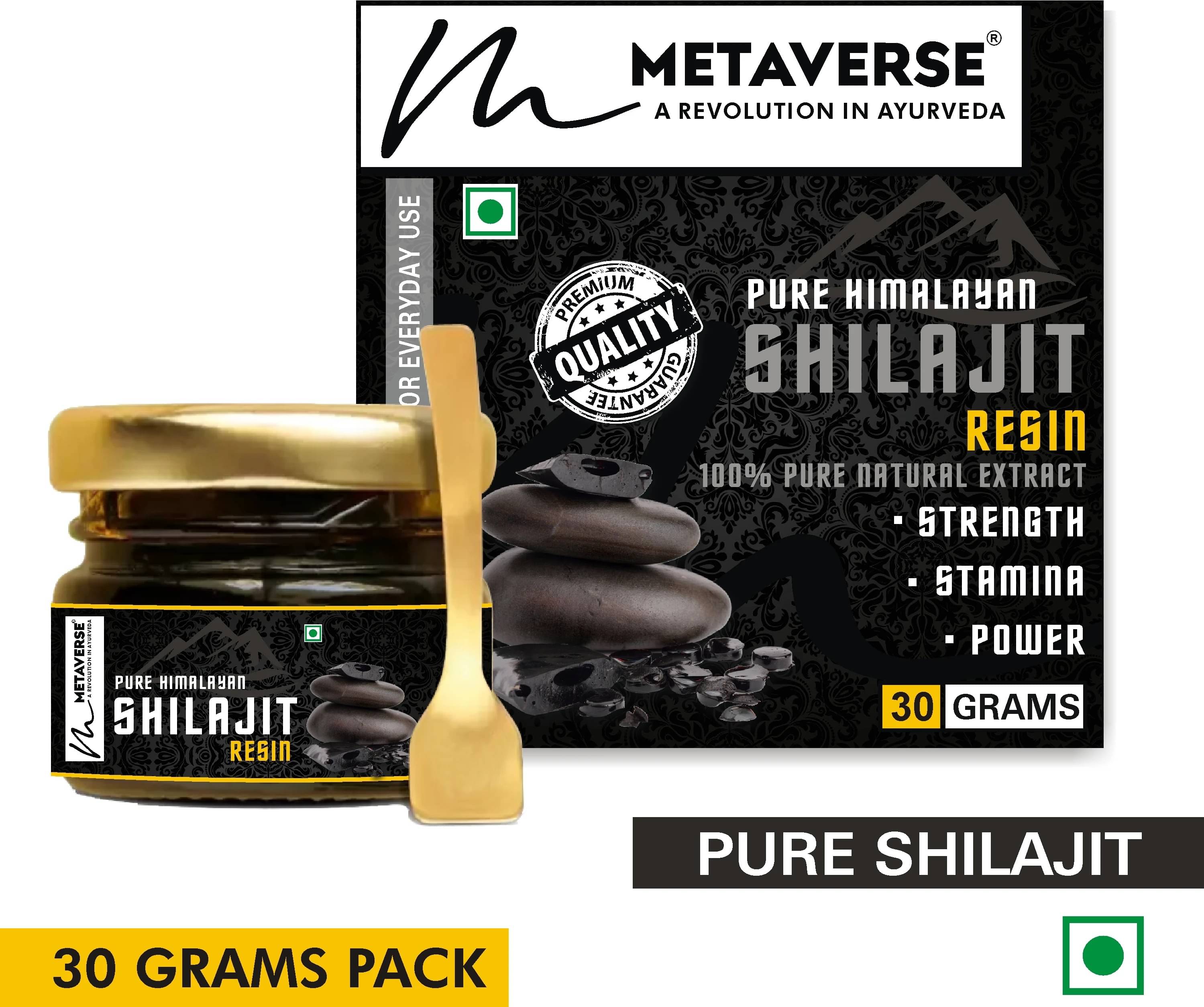 Metaverse Pure Himalayan Shilajit Resin for Strength Stamina Performance 100% Ayurvedic 30 gm     			Metaverse Pure Himalayan Shilajit Resin for Strength Stamina Performance 100% Ayurvedic 30 gm