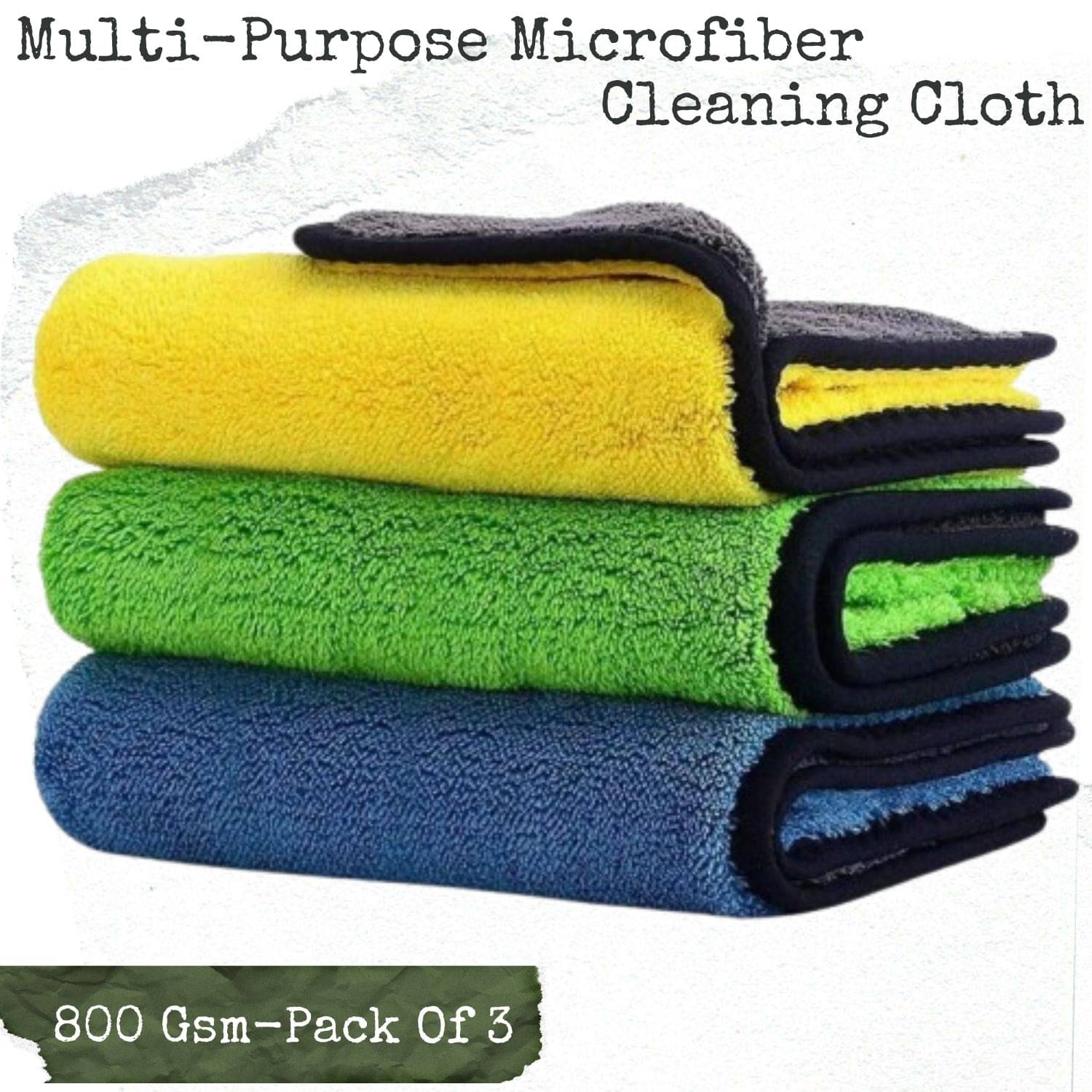     			Microfiber Cloth pack of 3 600 Gsm , Car cleaning cloth, Multicolour(30X40 cm)