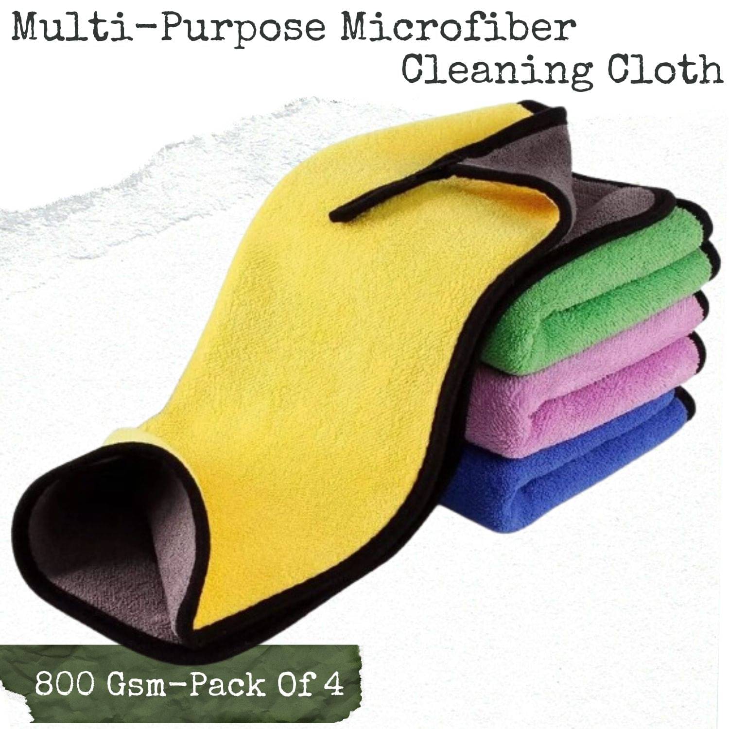     			Microfiber Cloth pack of 4 600 Gsm , Car cleaning cloth, Multicolour(30X40 cm)