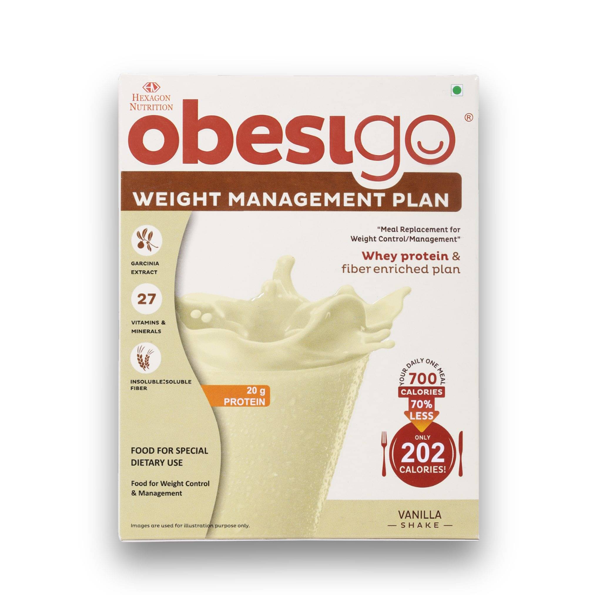 Obesigo Meal Replacement Shake (Vanilla) 350 gm     			Obesigo Meal Replacement Shake (Vanilla) 350 gm