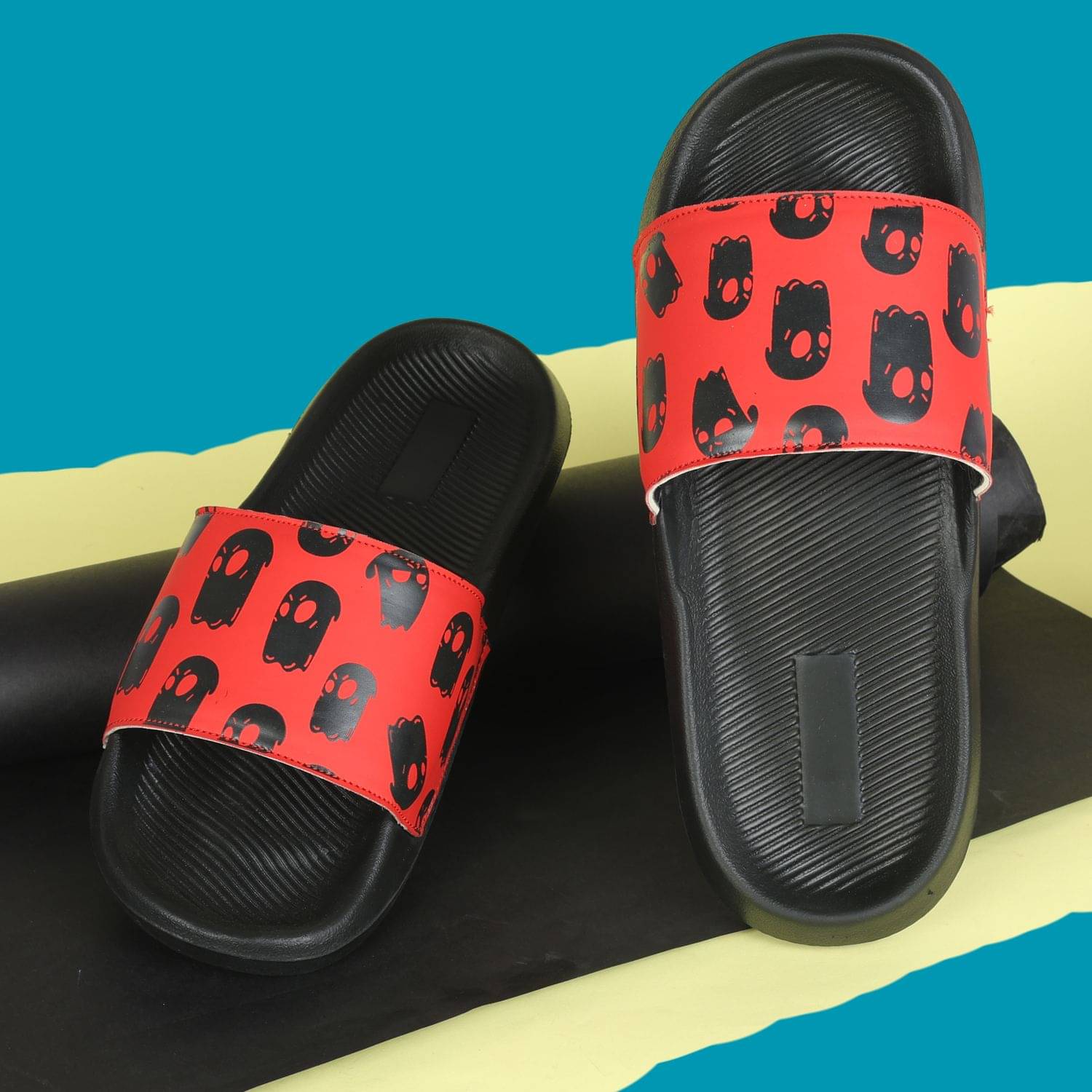     			Q tick Red Men's Slide Flip Flop