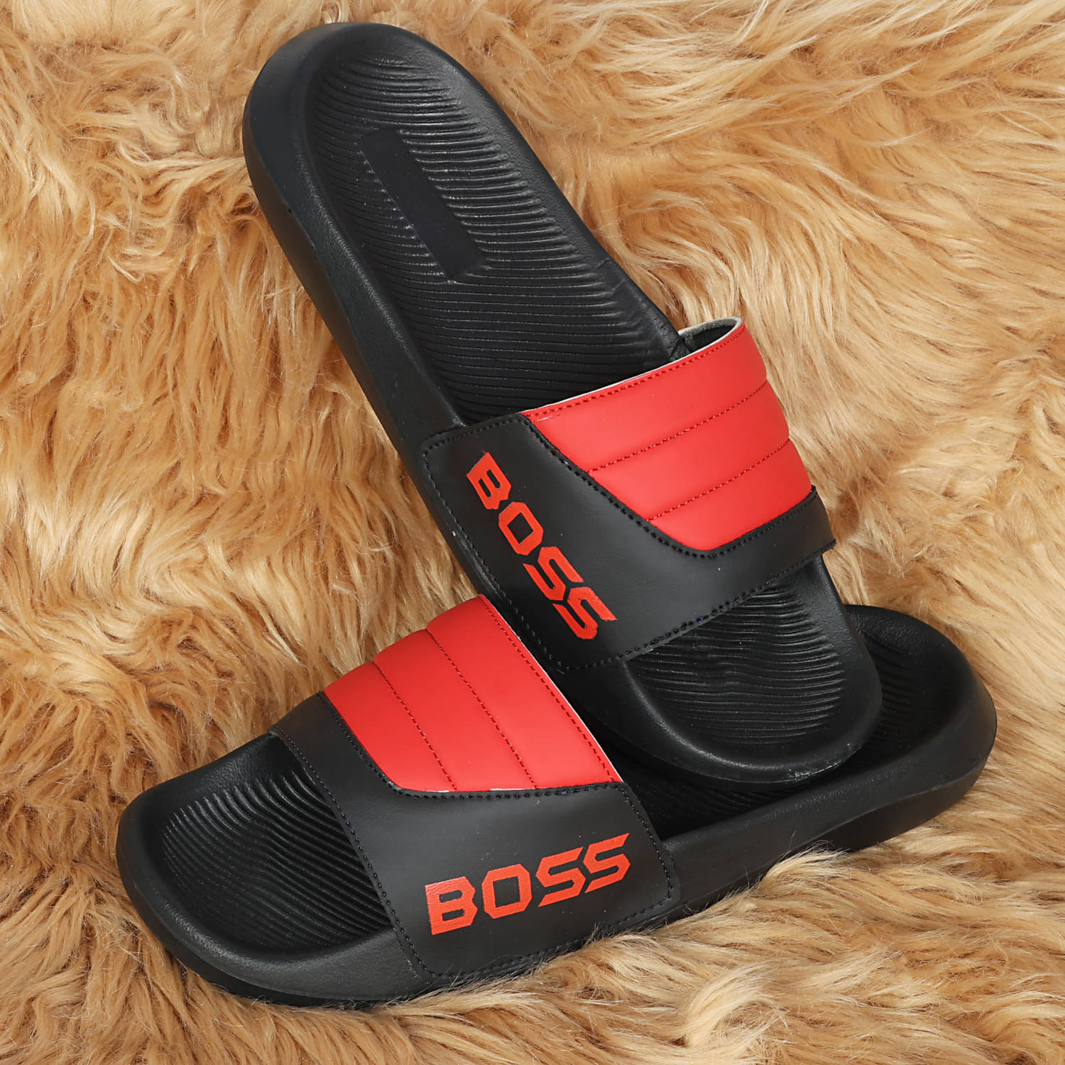     			Q tick Red Men's Slide Flip Flop