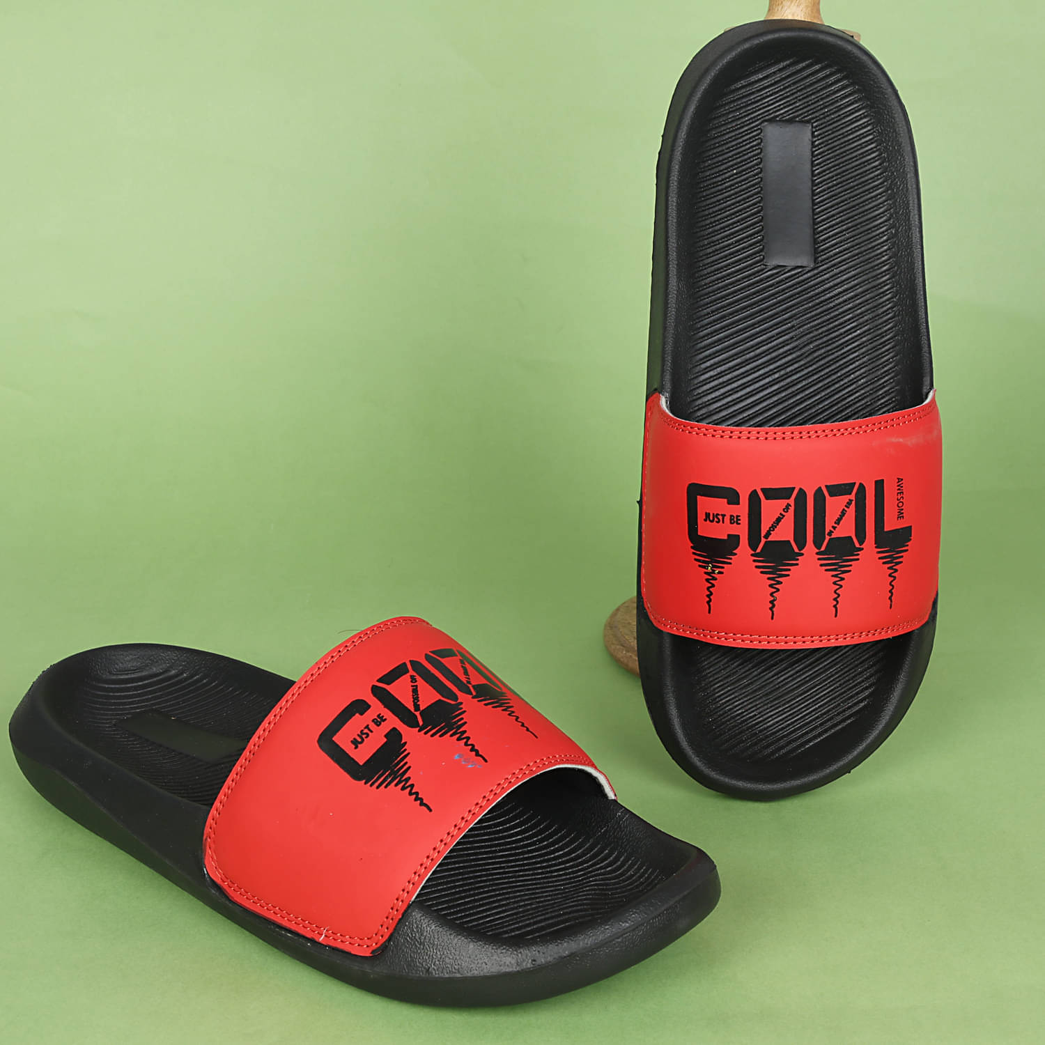    			Q tick Red Men's Slide Flip Flop