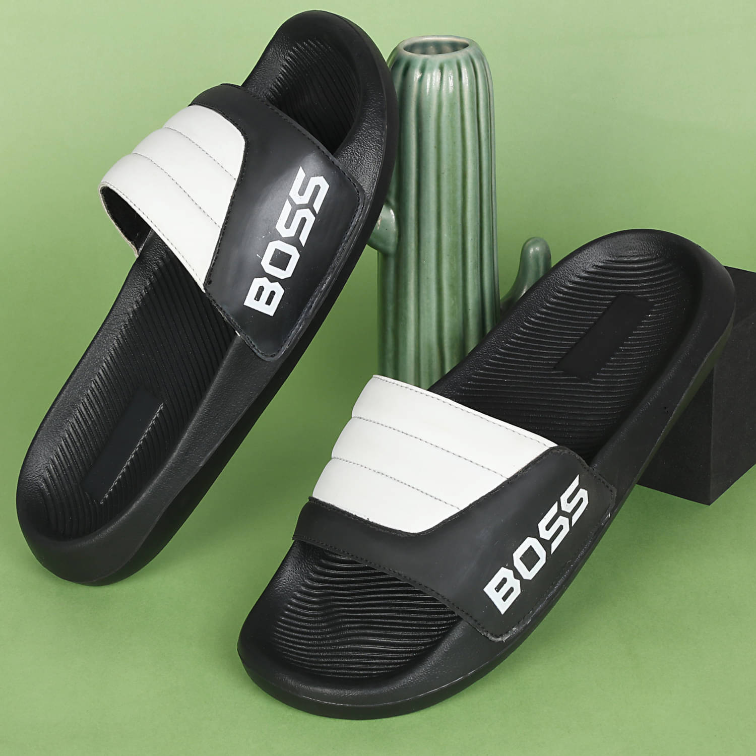     			Q tick White Men's Slide Flip Flop