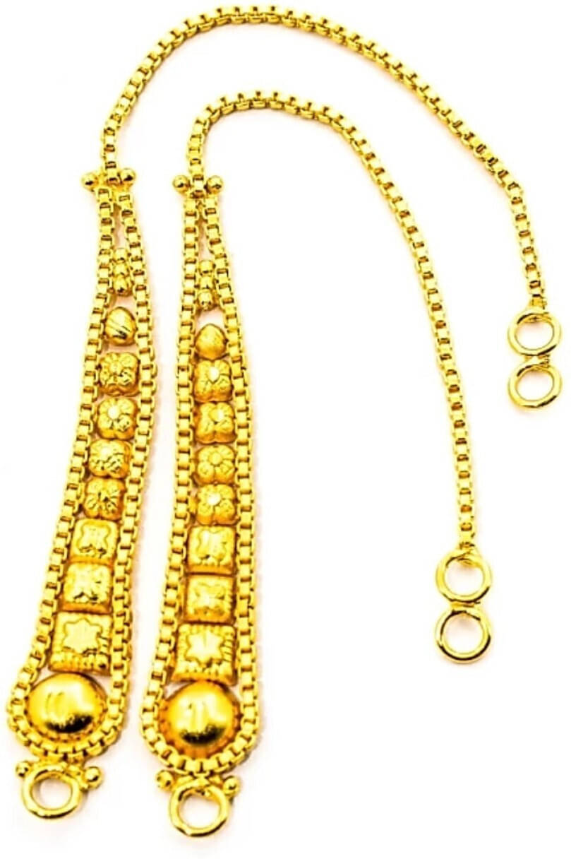     			Renu Creations Golden Ear Chain Earrings ( Pack of 1 )