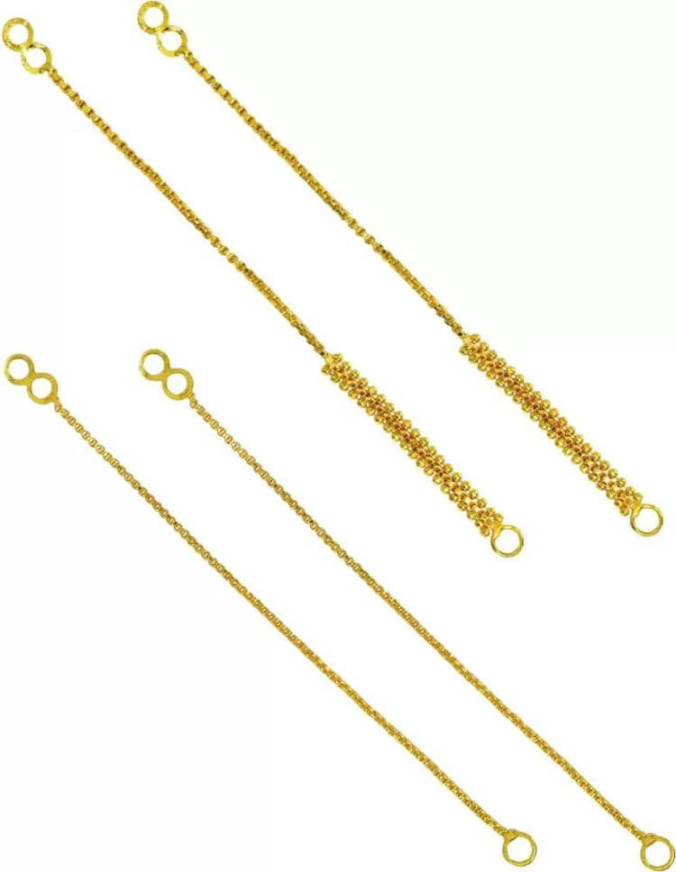     			Renu Creations Golden Ear Chain Earrings ( Pack of 1 )