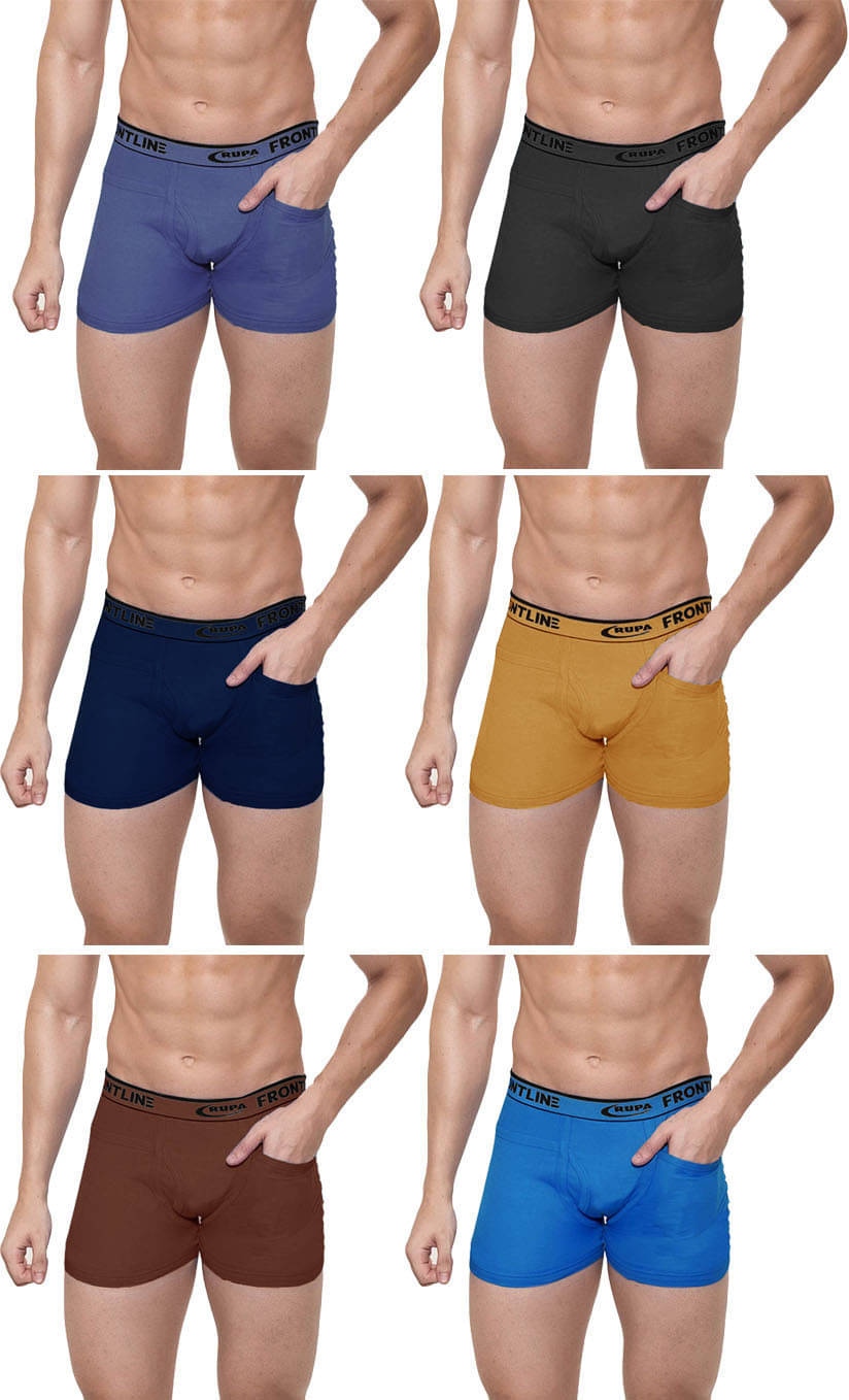     			Rupa Frontline Pack of 6 Cotton Trunks For Men's ( Multicolor )